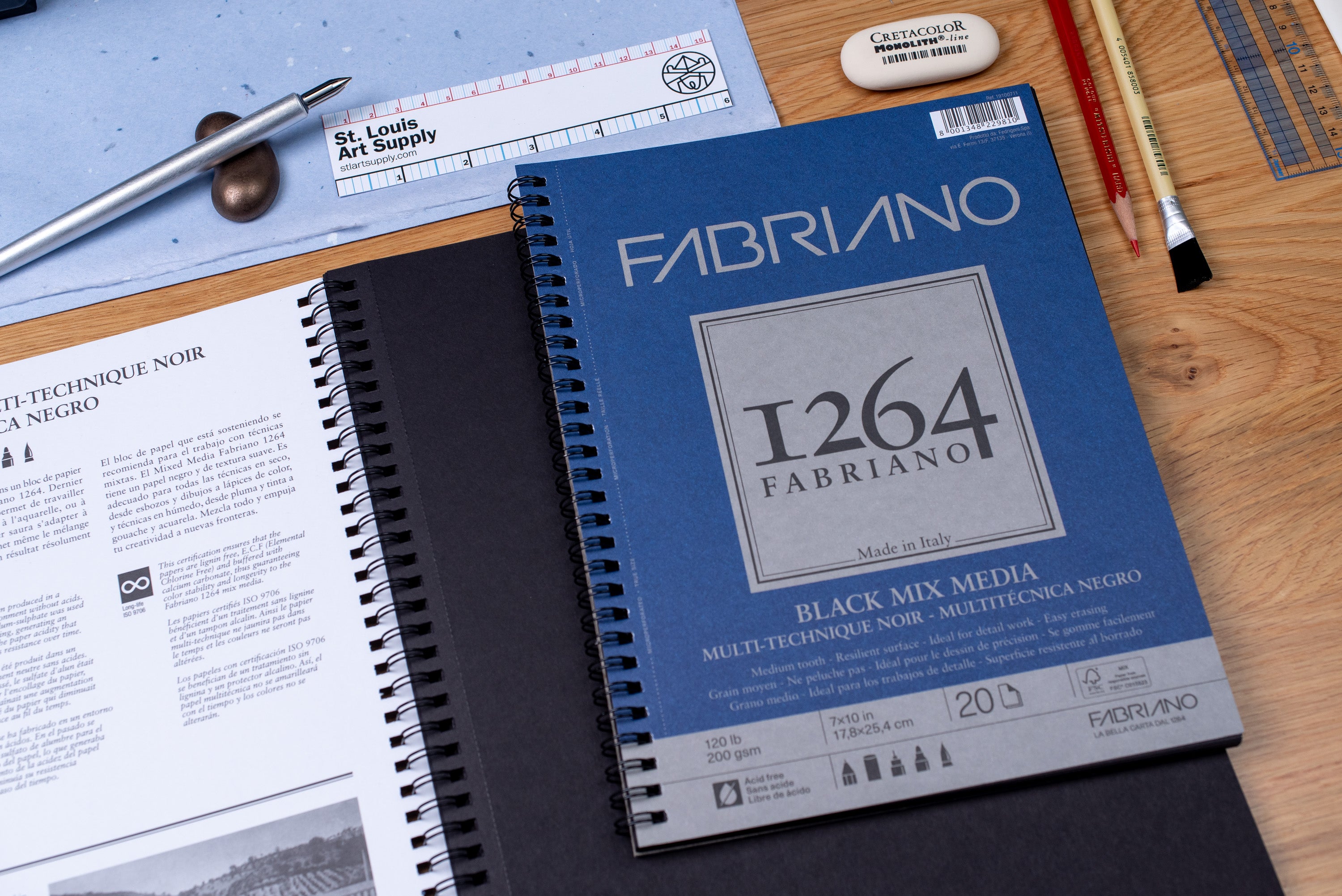 Fabriano 1264 Black Mixed Media Notebook
