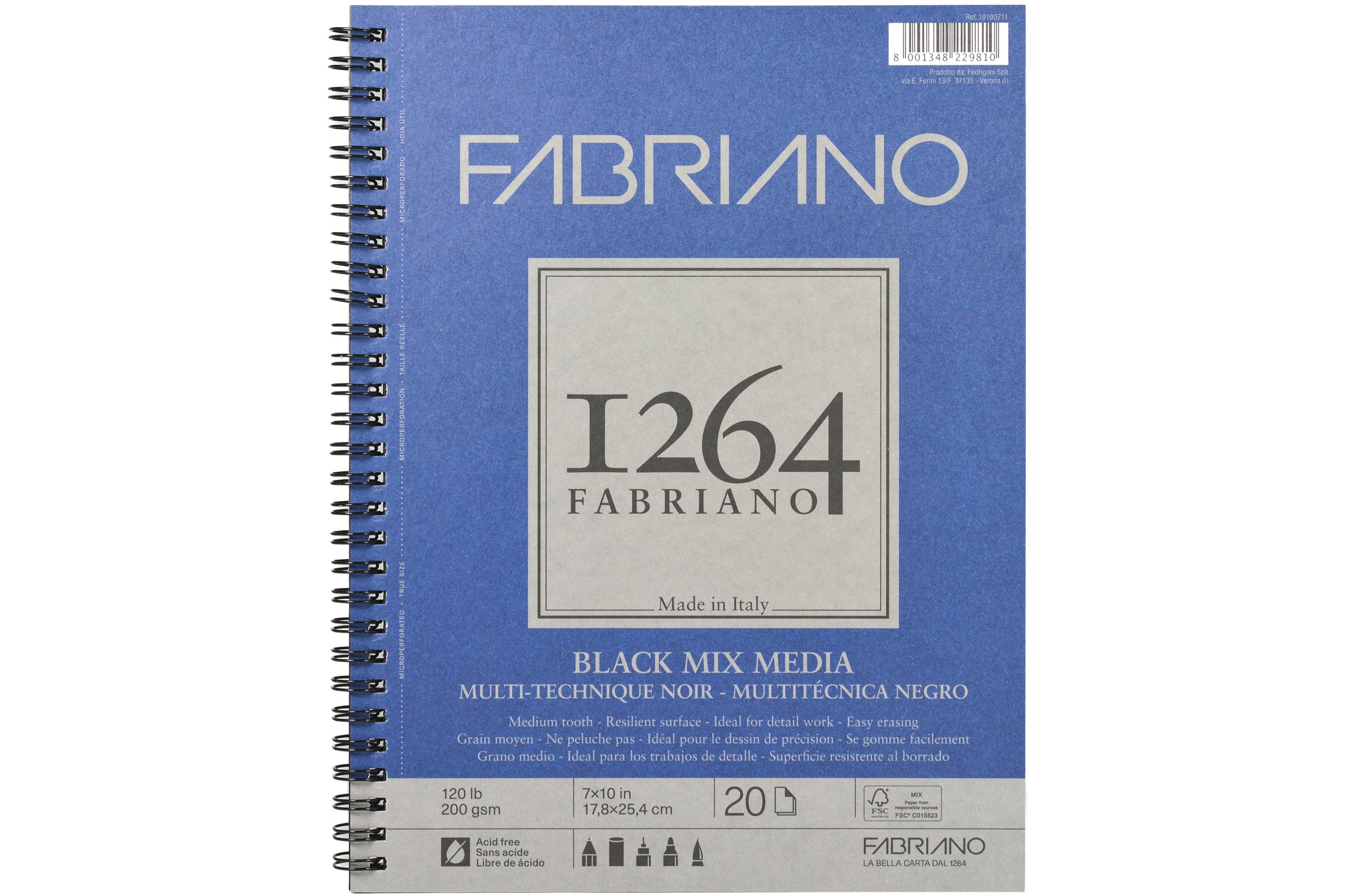 Fabriano 1264 Black Mixed Media Notebook
