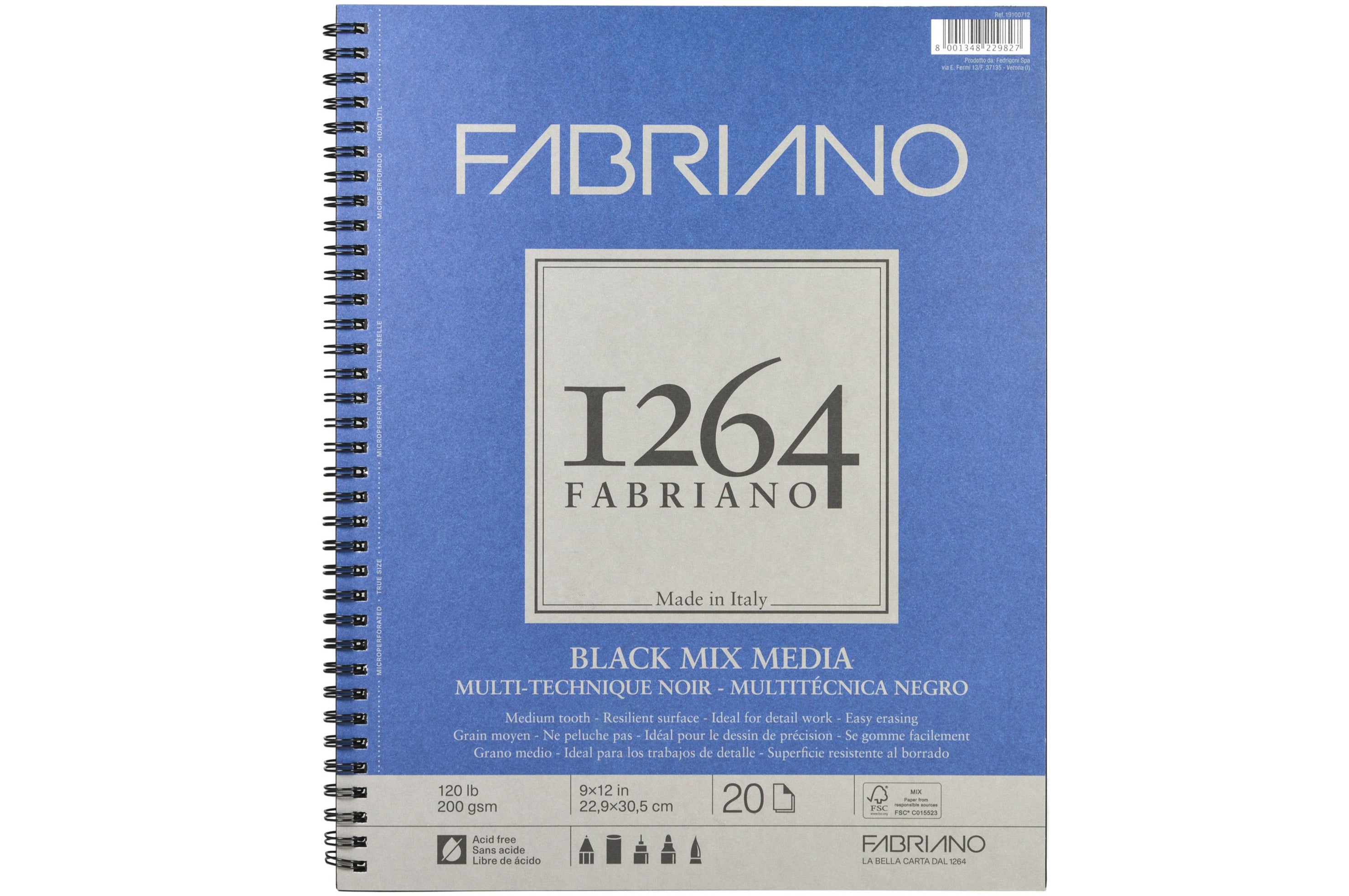 Fabriano 1264 Black Mixed Media Notebook