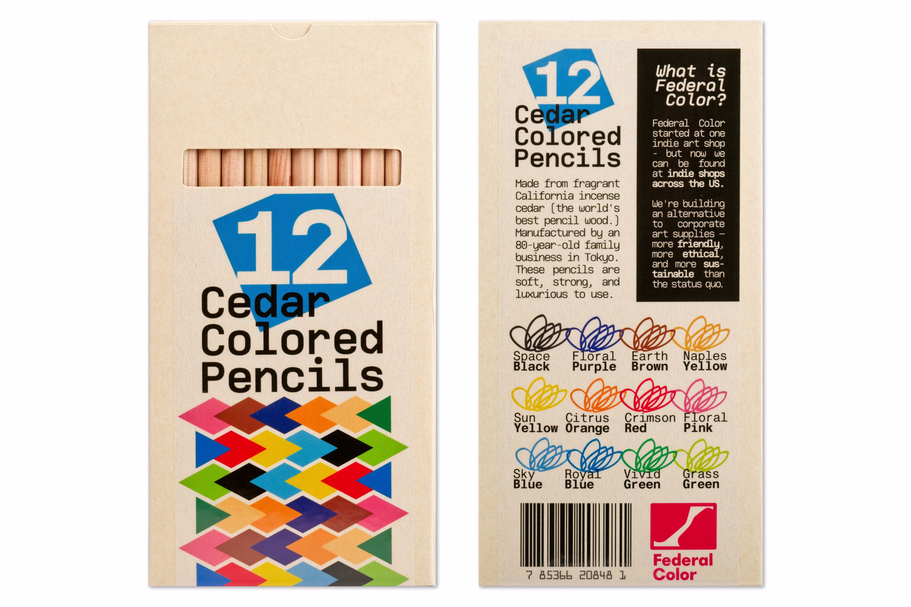 Cedar Colored Pencils, Set of 12