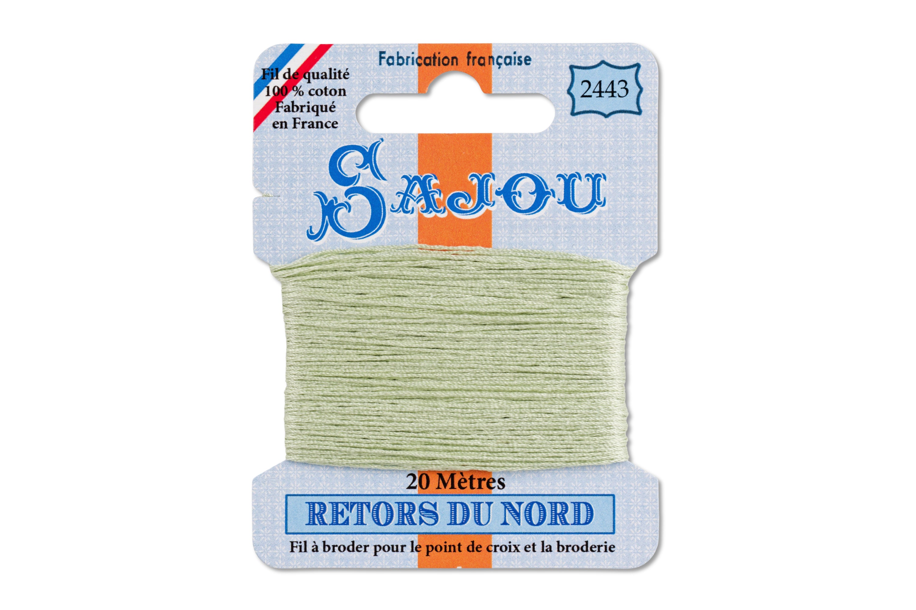 Retors du Nord Embroidery Floss, #2443 Pastel Green