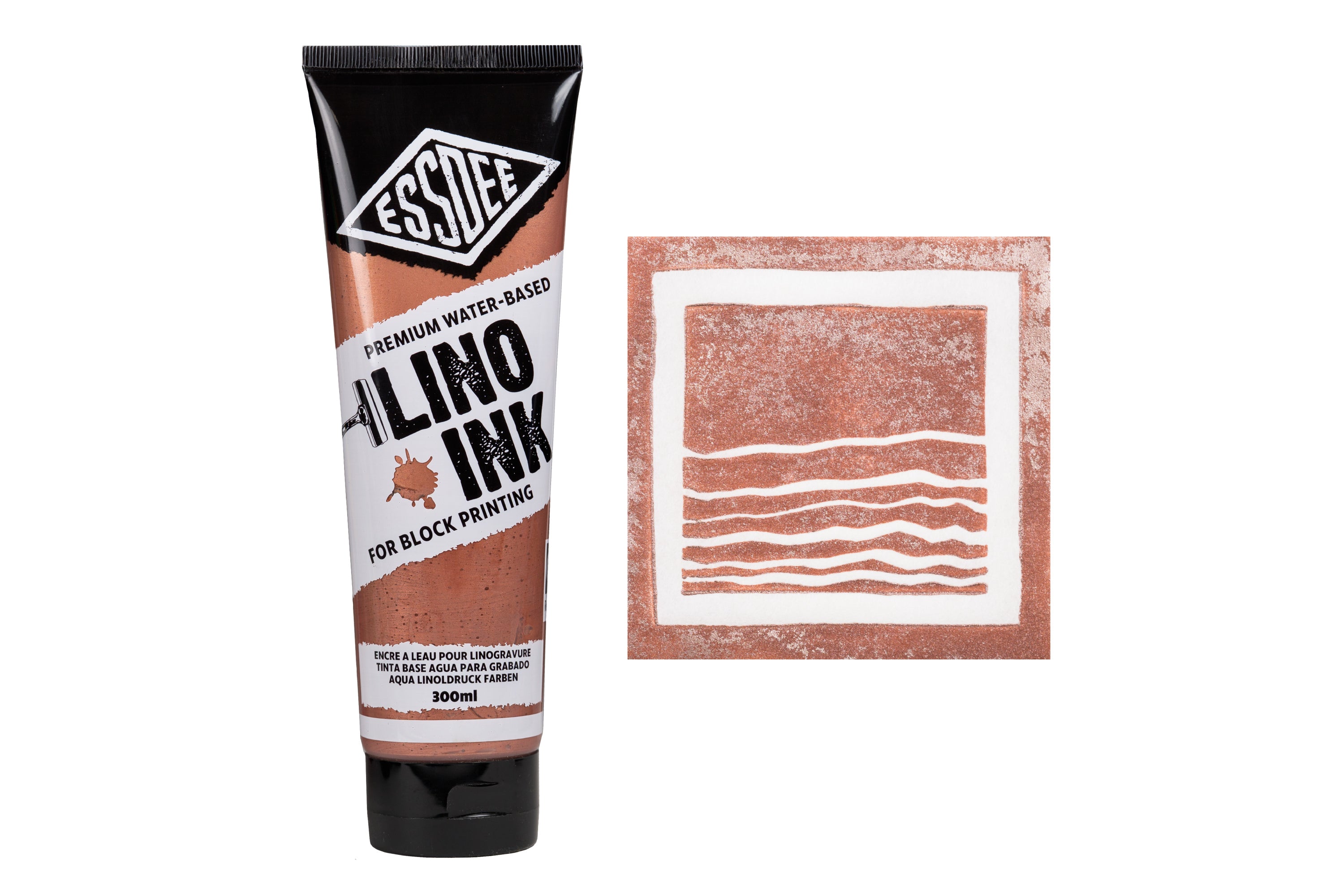Essdee Premium Block Printing Ink, Metallic Bronze, 300 mL