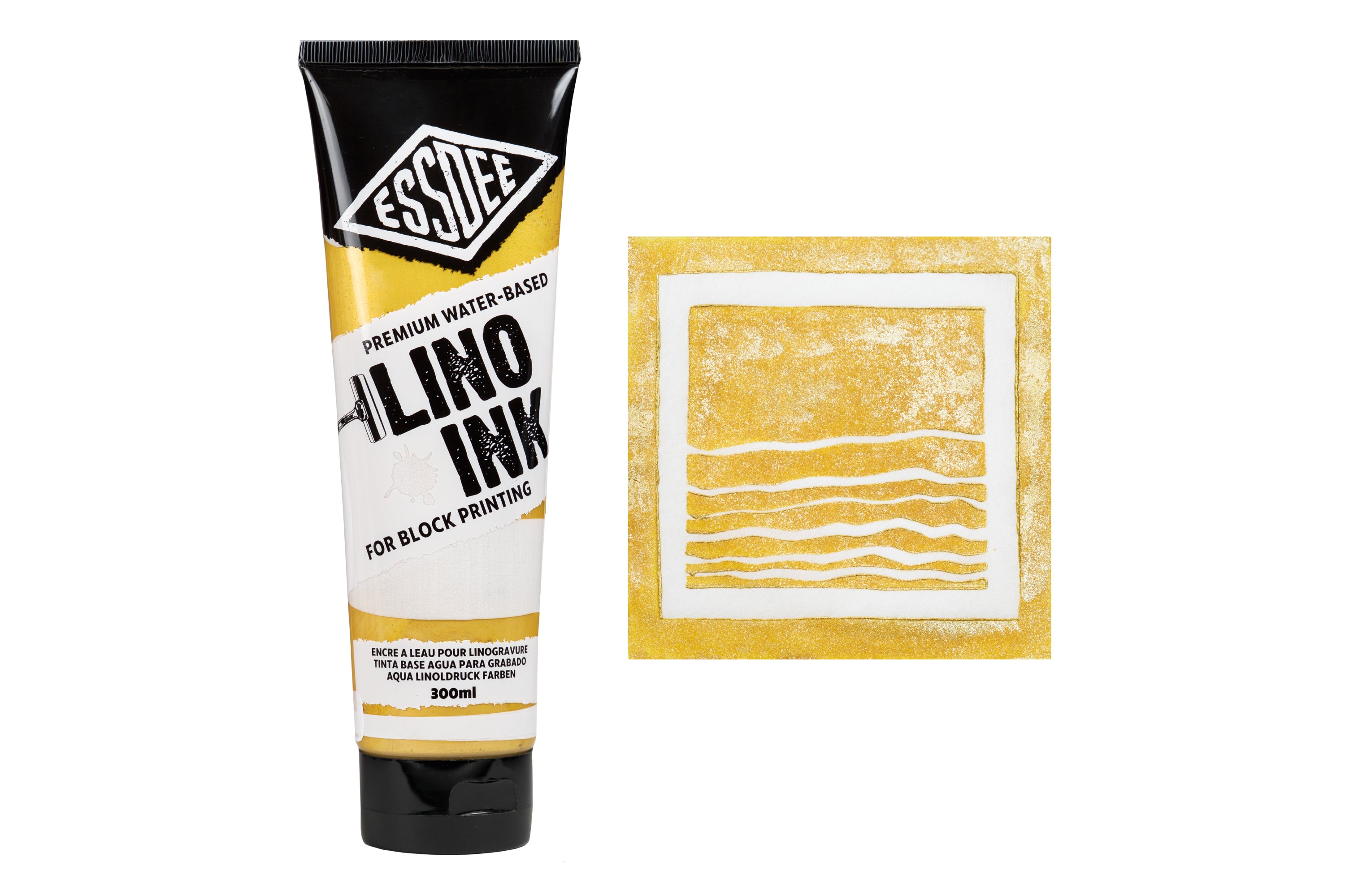 Essdee Premium Block Printing Ink, Metallic Gold, 300 mL