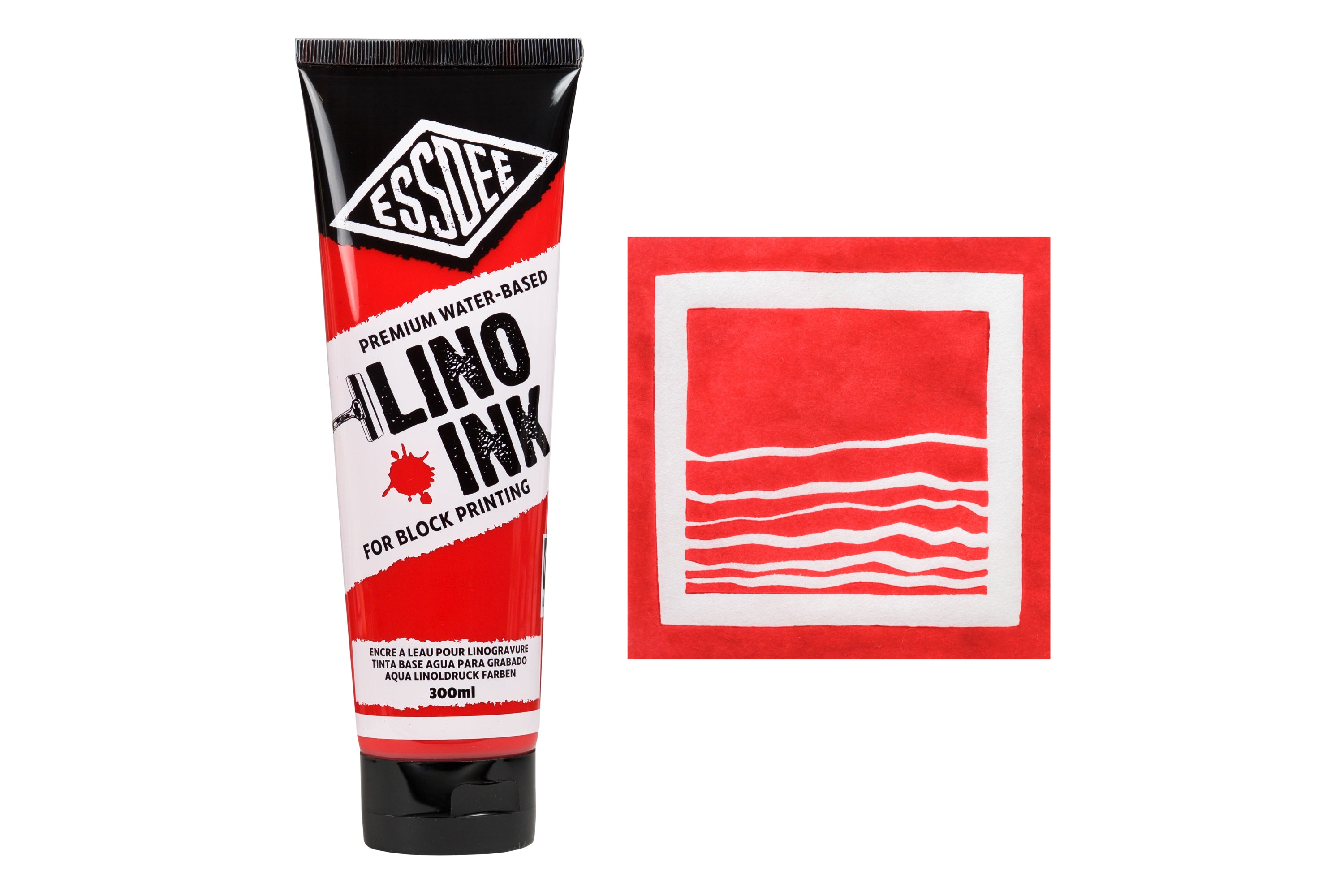 Essdee Premium Block Printing Ink, Brilliant Red, 300 mL