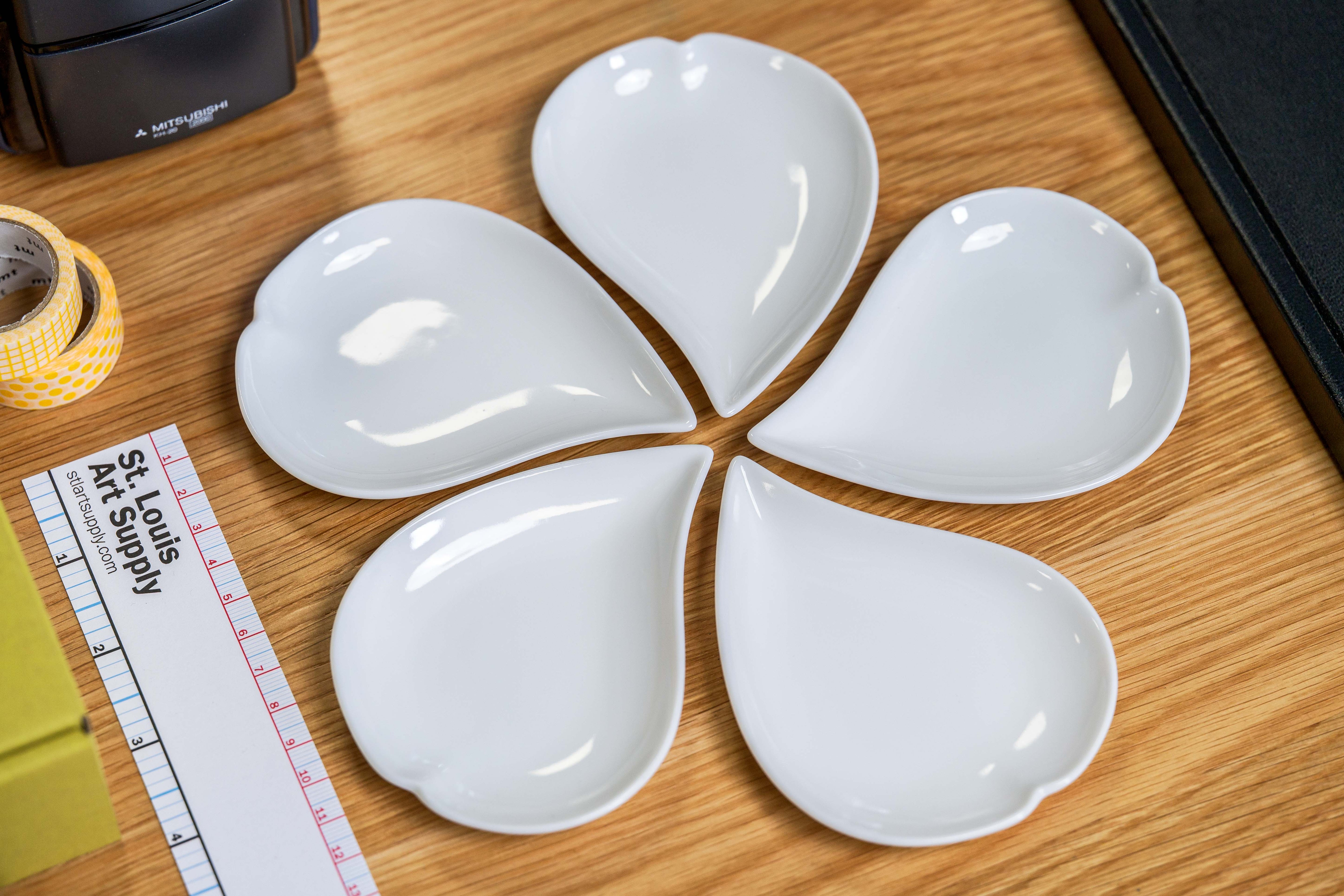 Porcelain Petal Palettes, Stacking Set of 5