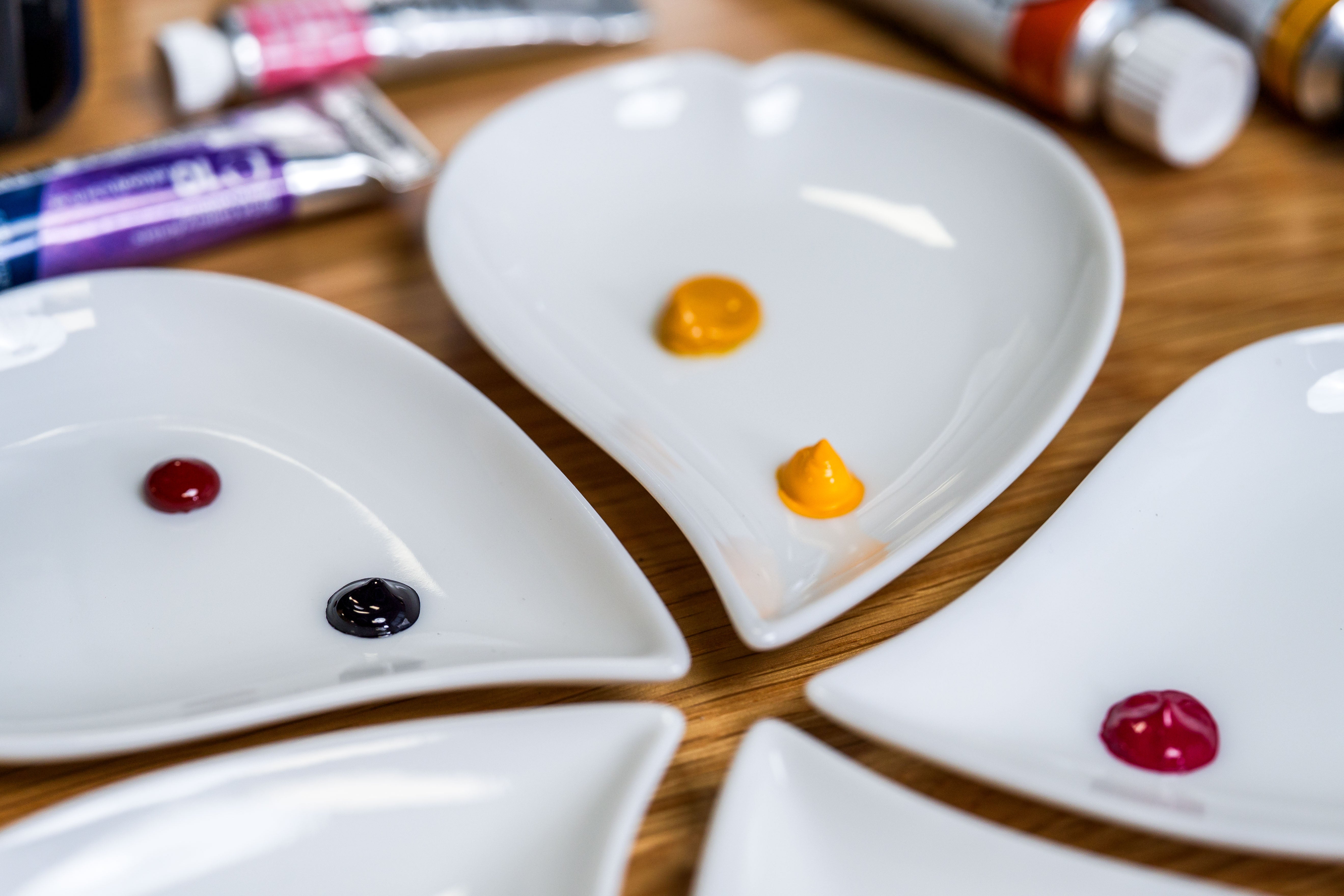 Porcelain Petal Palettes, Stacking Set of 5