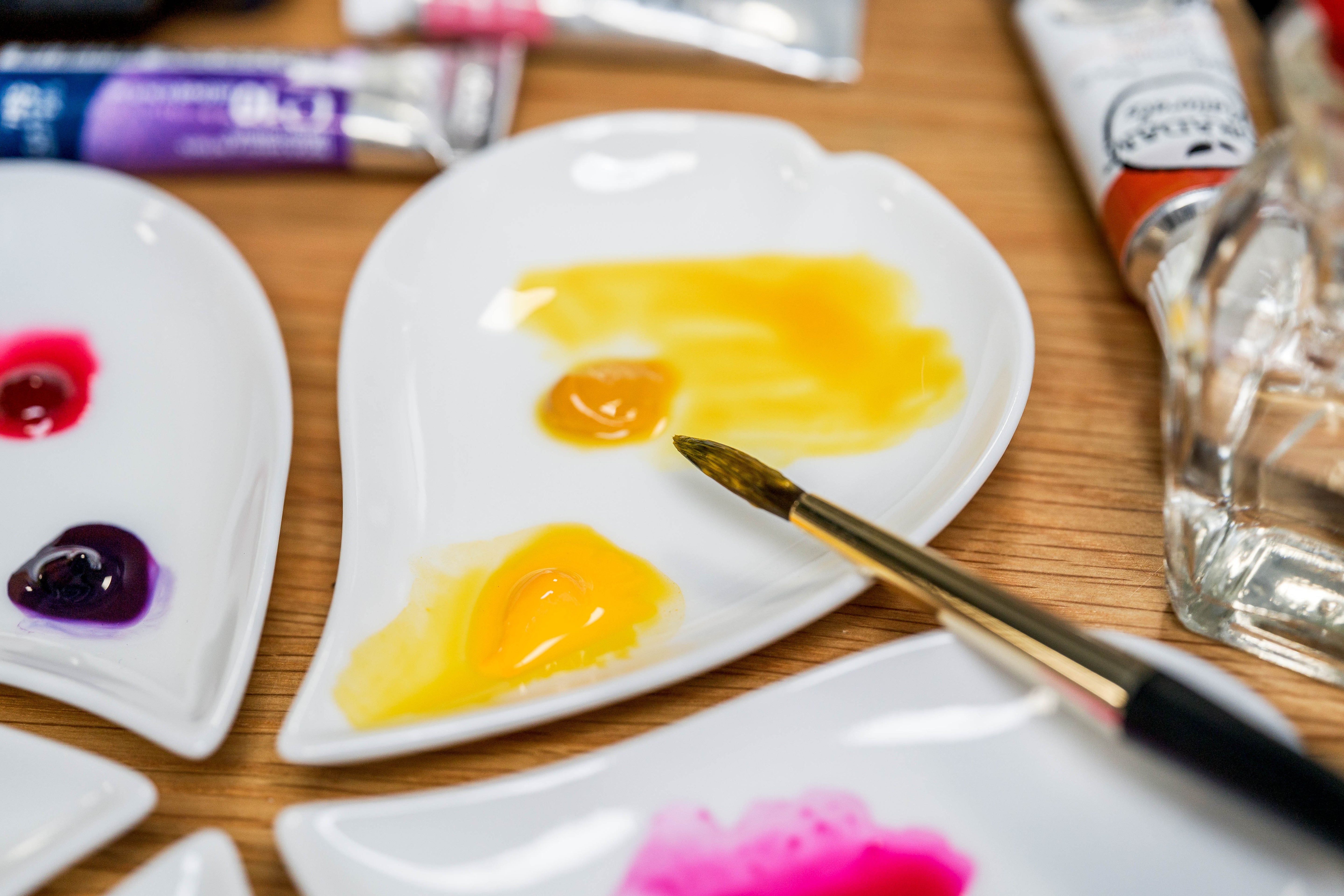 Porcelain Petal Palettes, Stacking Set of 5