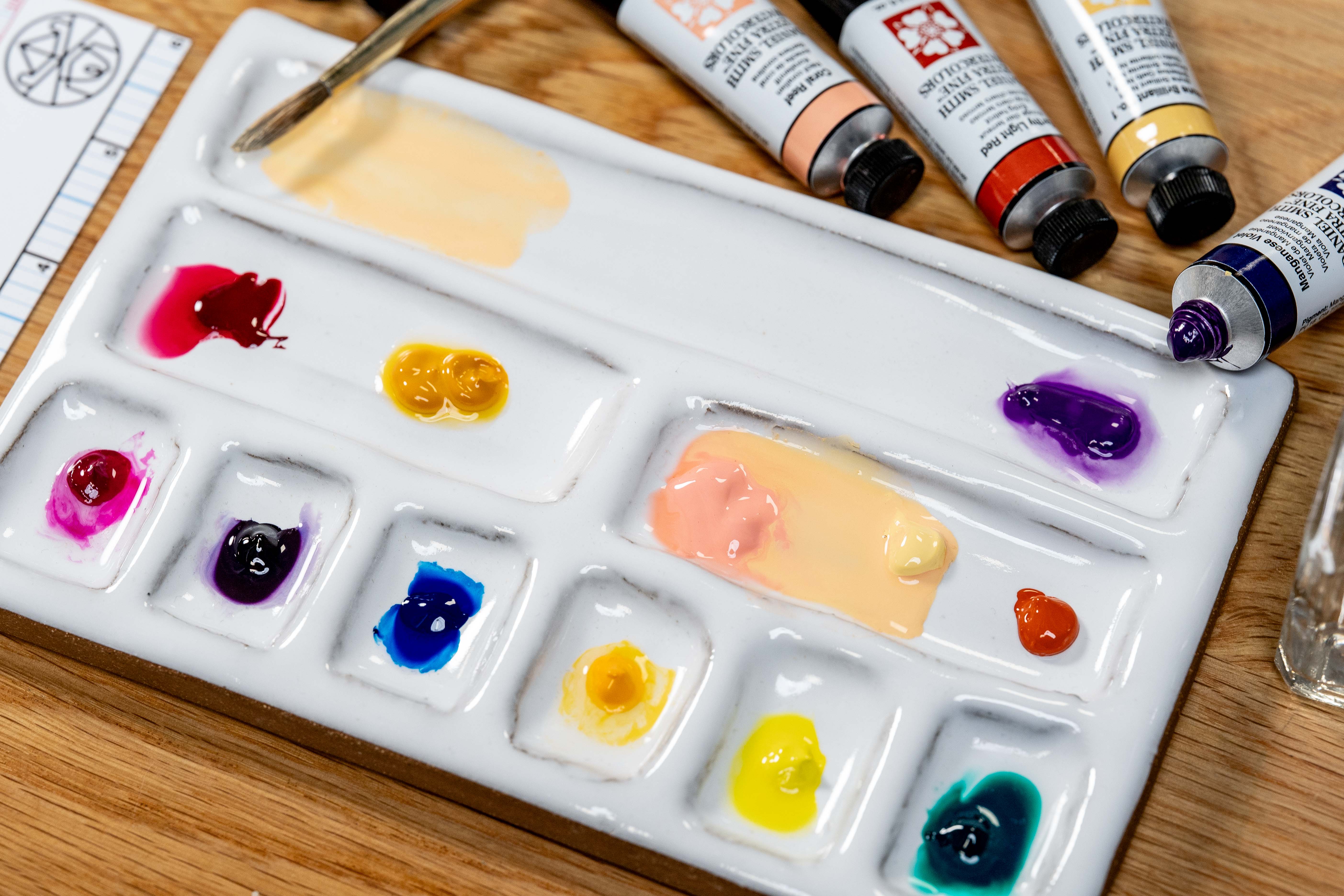 9-Well Ceramic Paint Palette