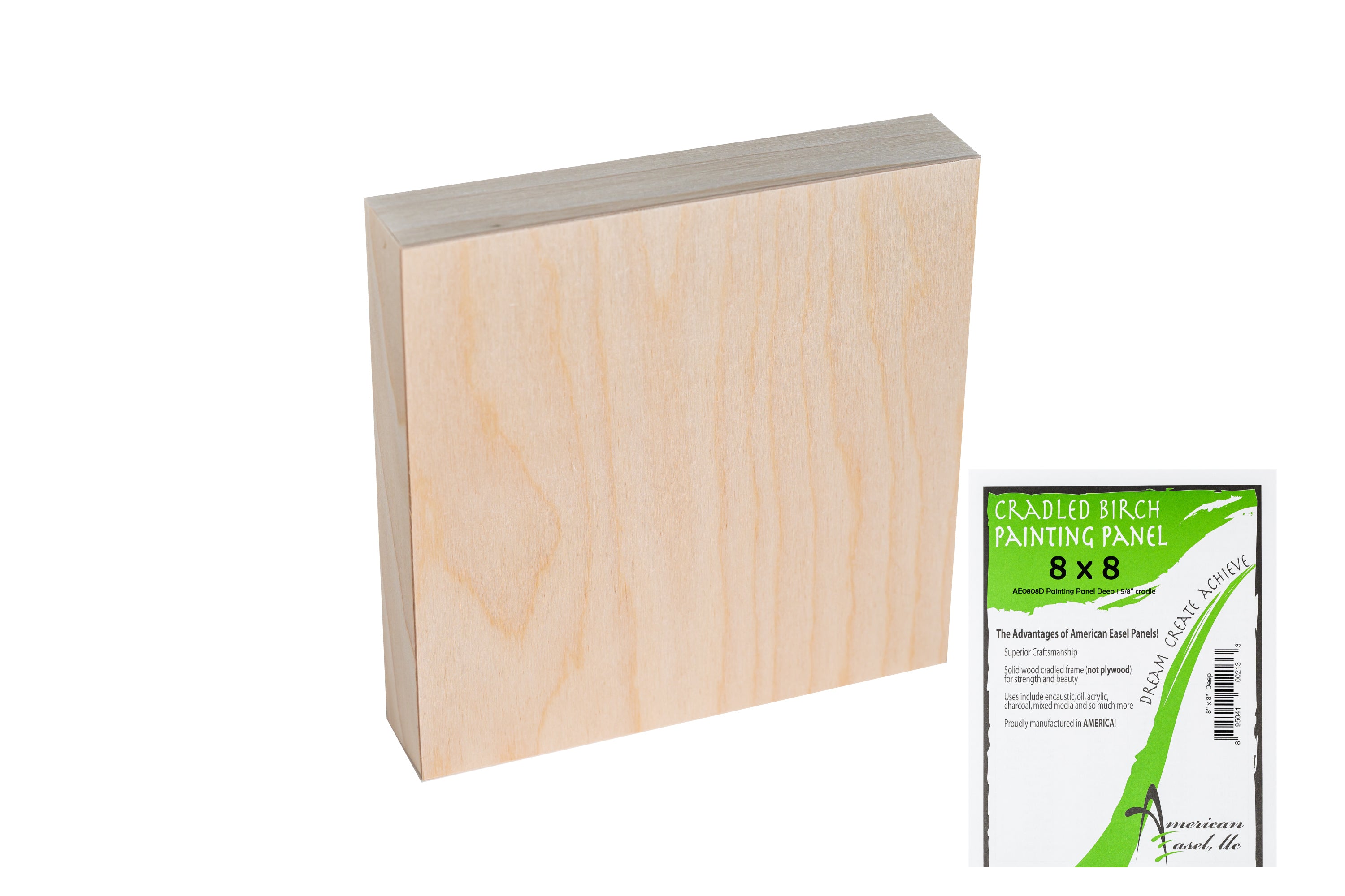 Cradled Birch Painting Panel, Gallery Depth (1 5/8")