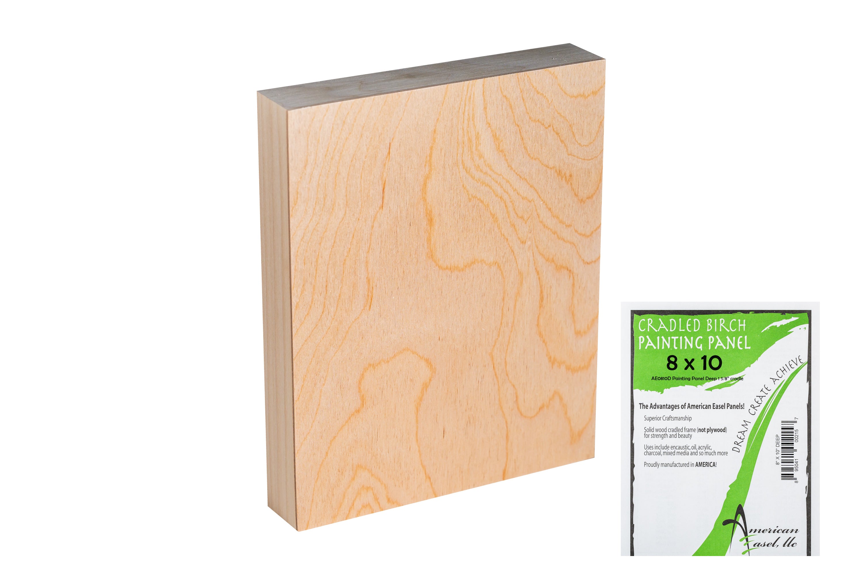 Cradled Birch Painting Panel, Gallery Depth (1 5/8")