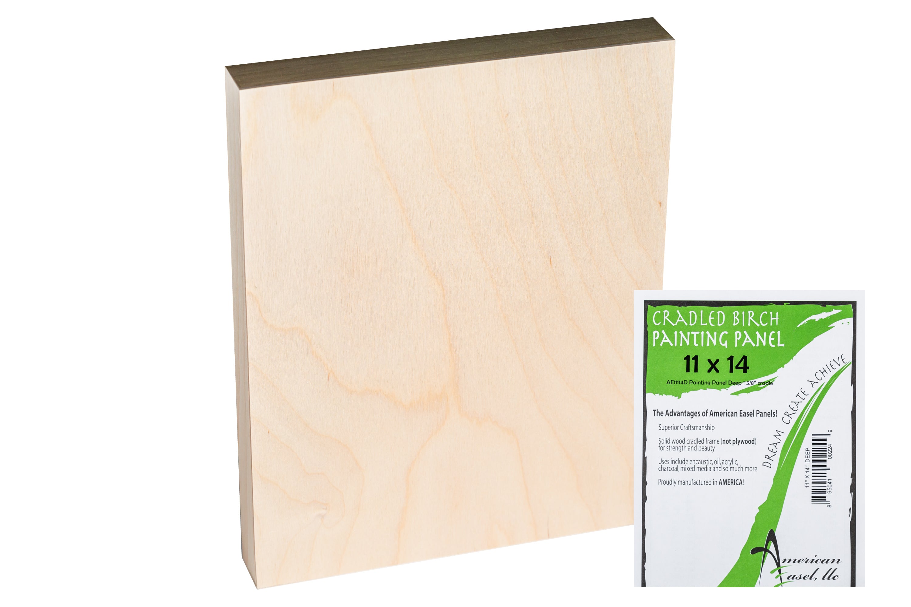 Cradled Birch Painting Panel, Gallery Depth (1 5/8")