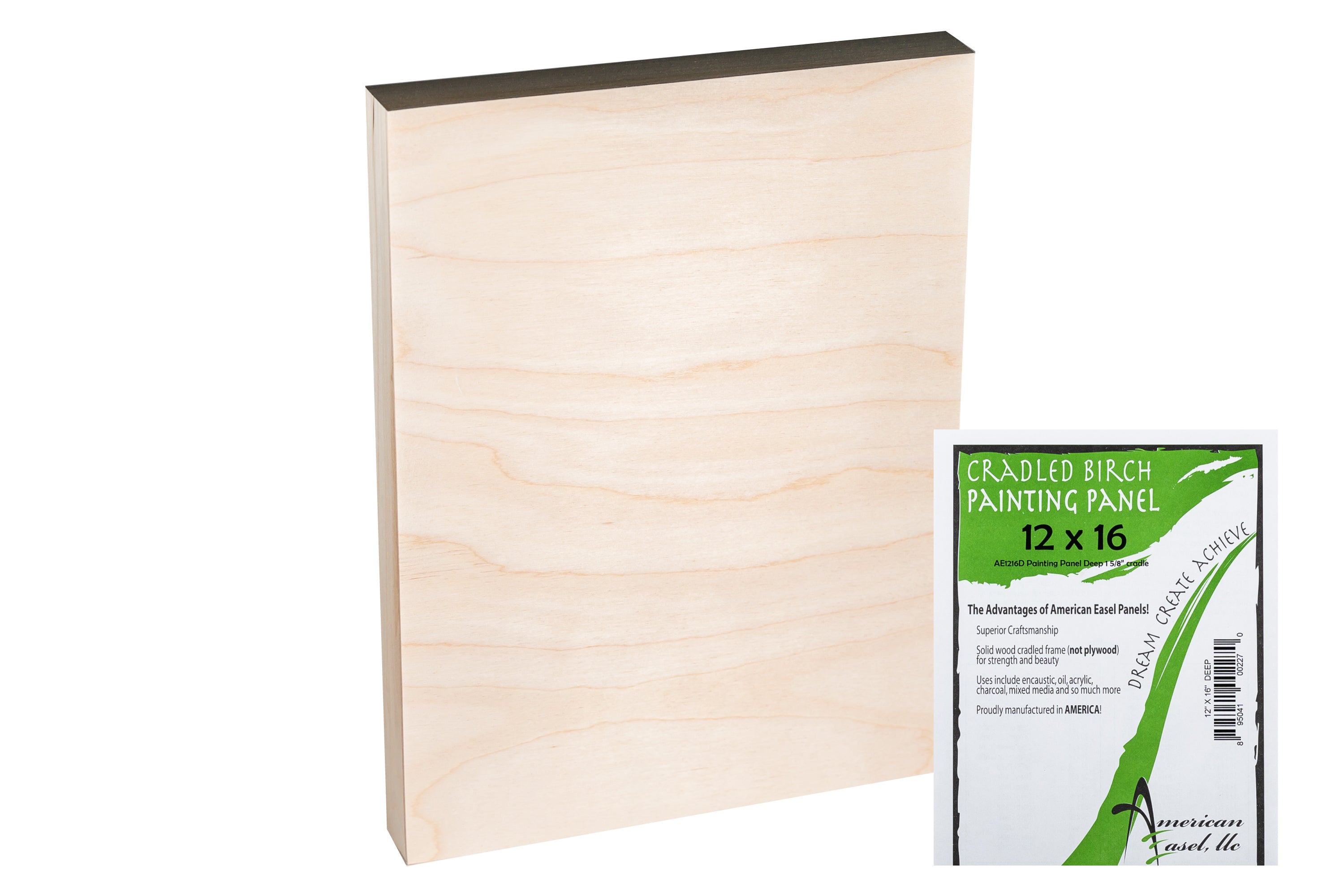 Cradled Birch Painting Panel, Gallery Depth (1 5/8")