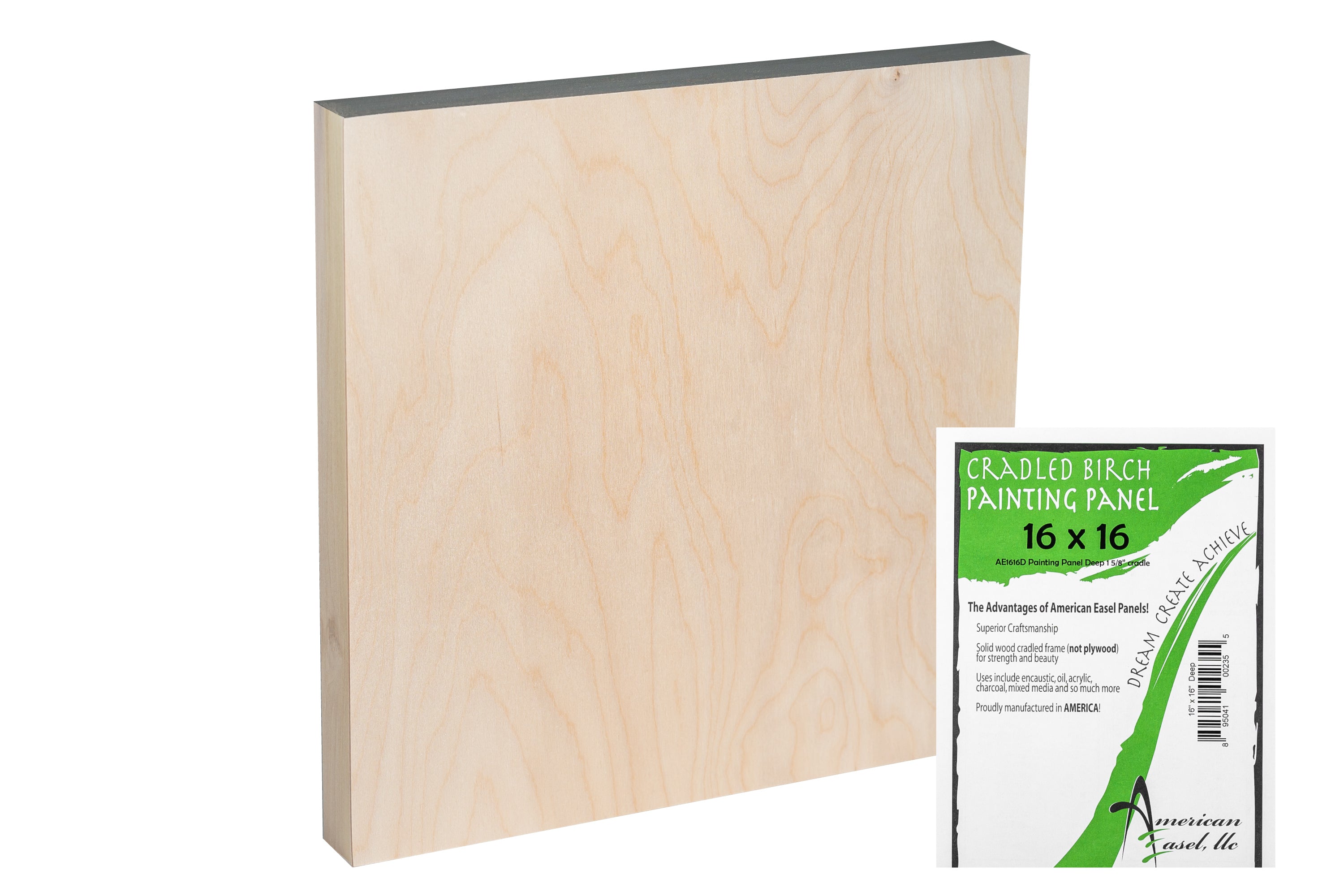 Cradled Birch Painting Panel, Gallery Depth (1 5/8")