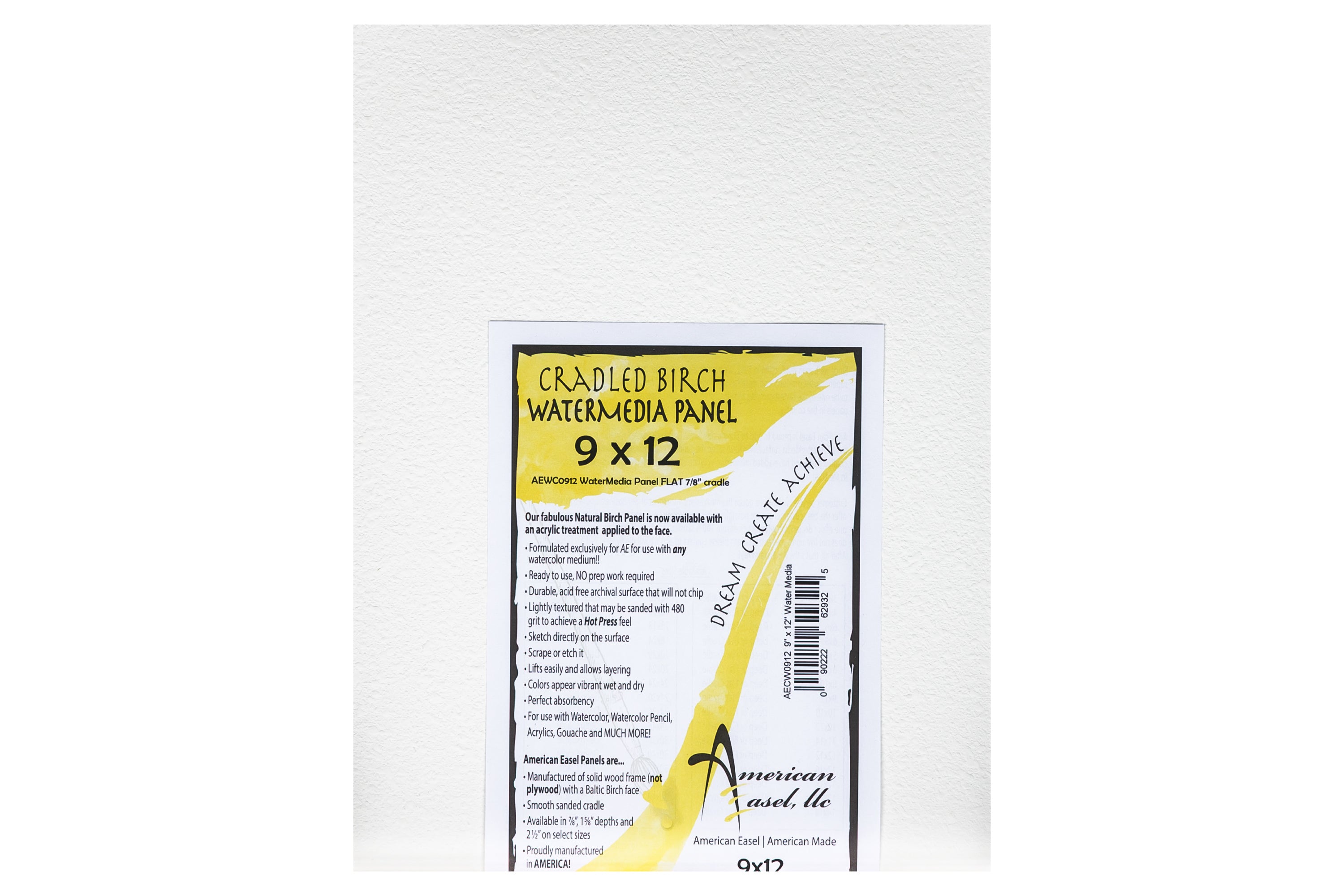 Watercolor Painting Panel, 7/8" Cradled