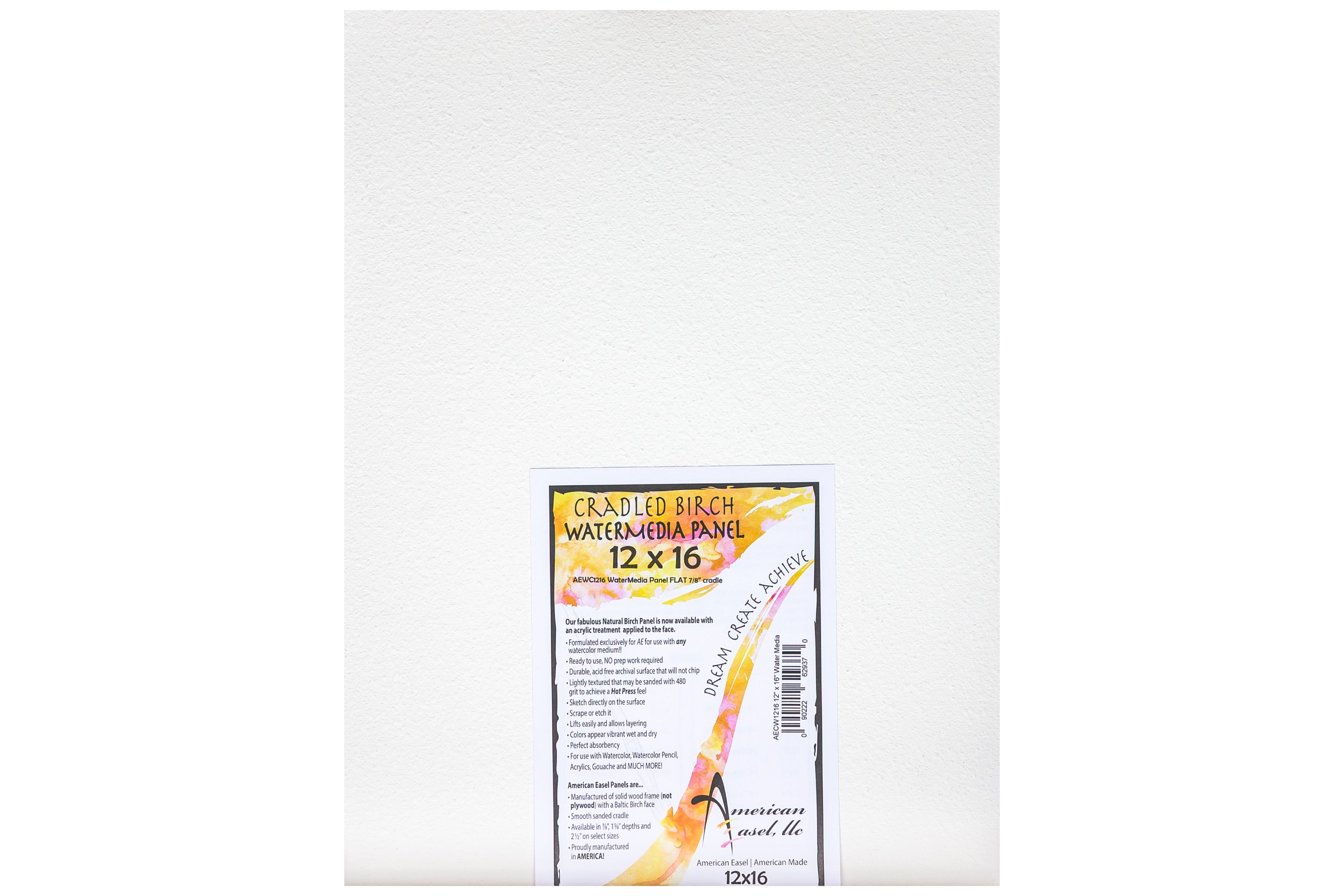 Watercolor Painting Panel, 7/8" Cradled