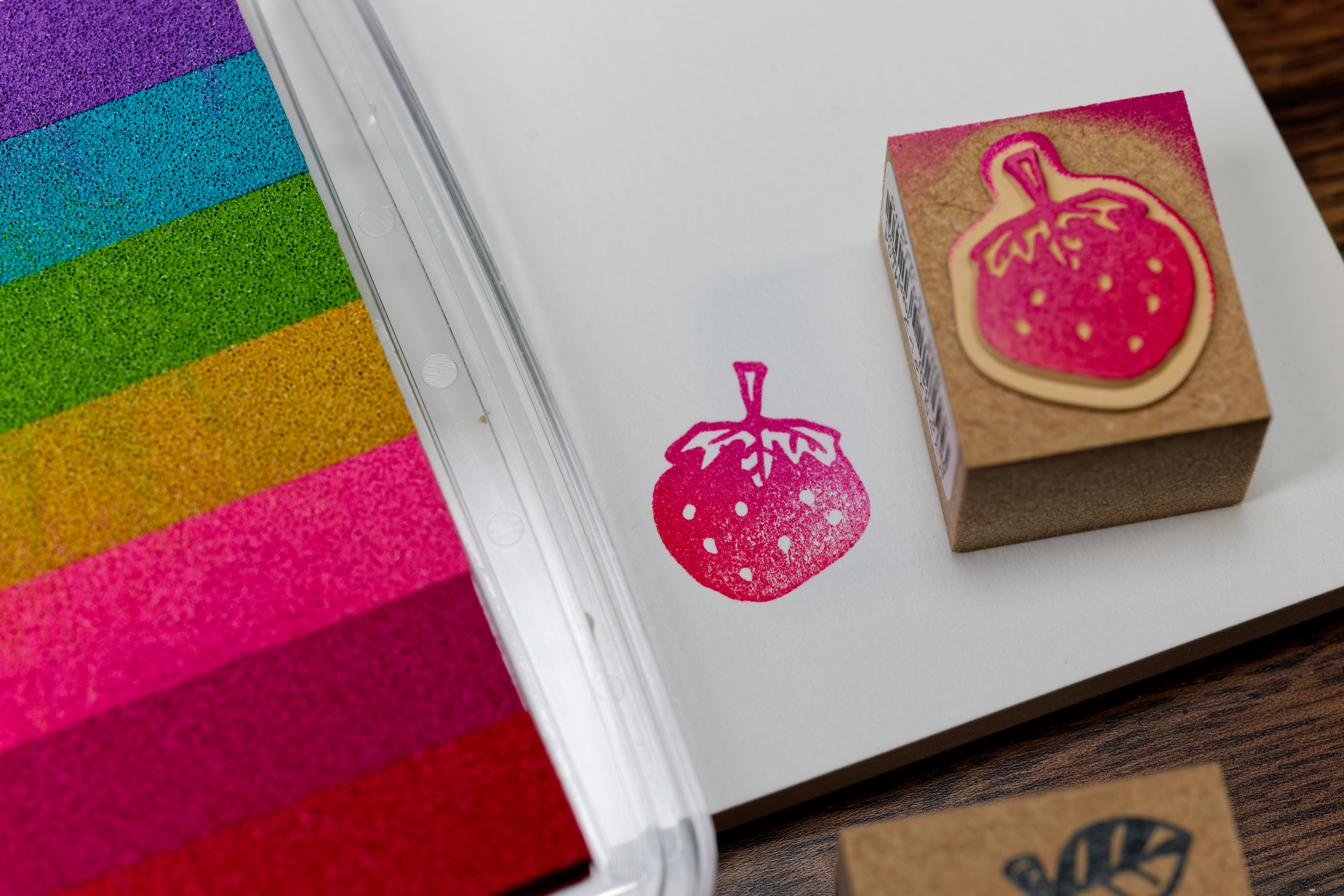 Strawberry Rubber Stamp, 1"