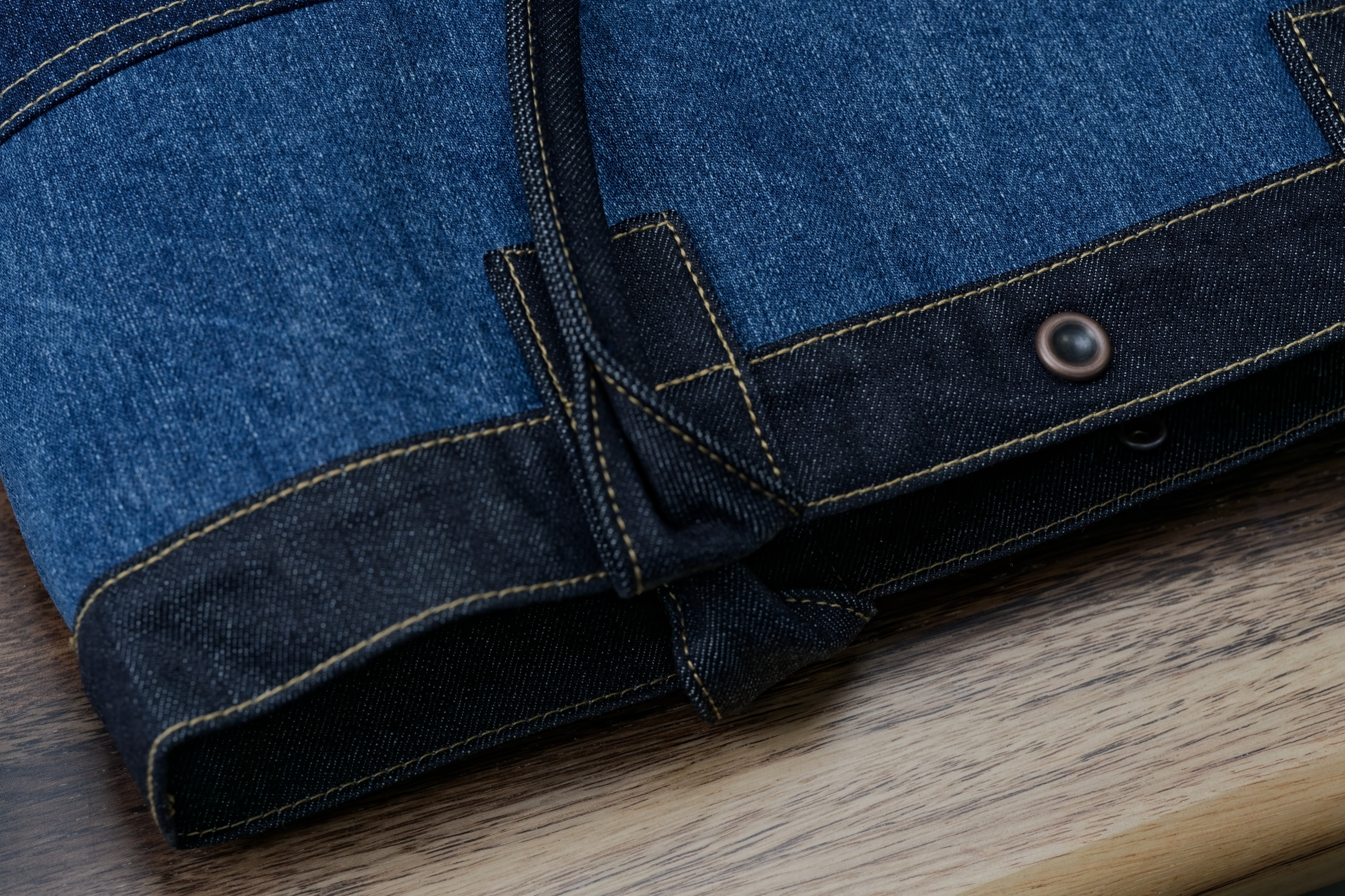 Three-Tone Denim Tote
