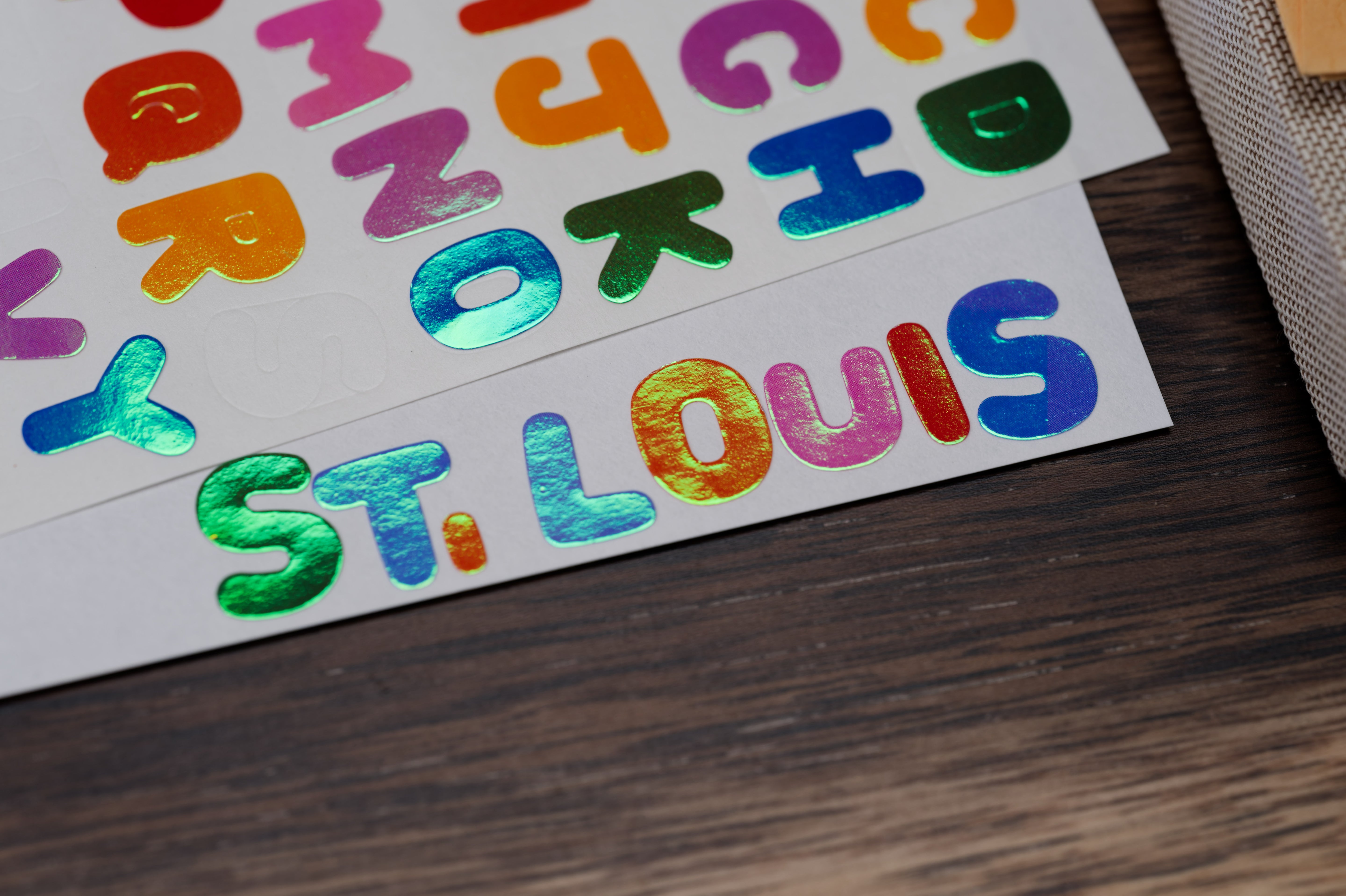 Aurora-Foil Alphabet Sticker Sheet