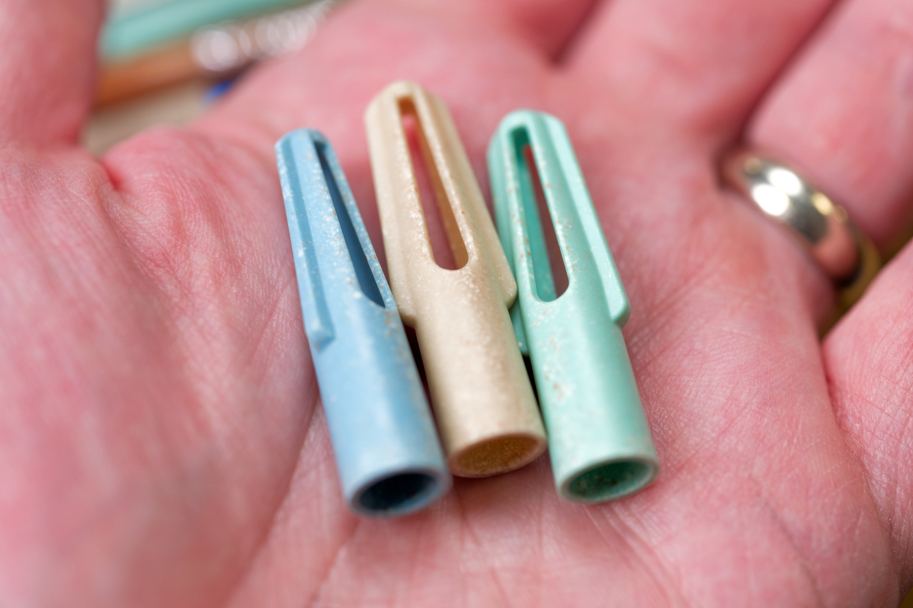 Eggshell Resin Pencil Caps, Set of 6