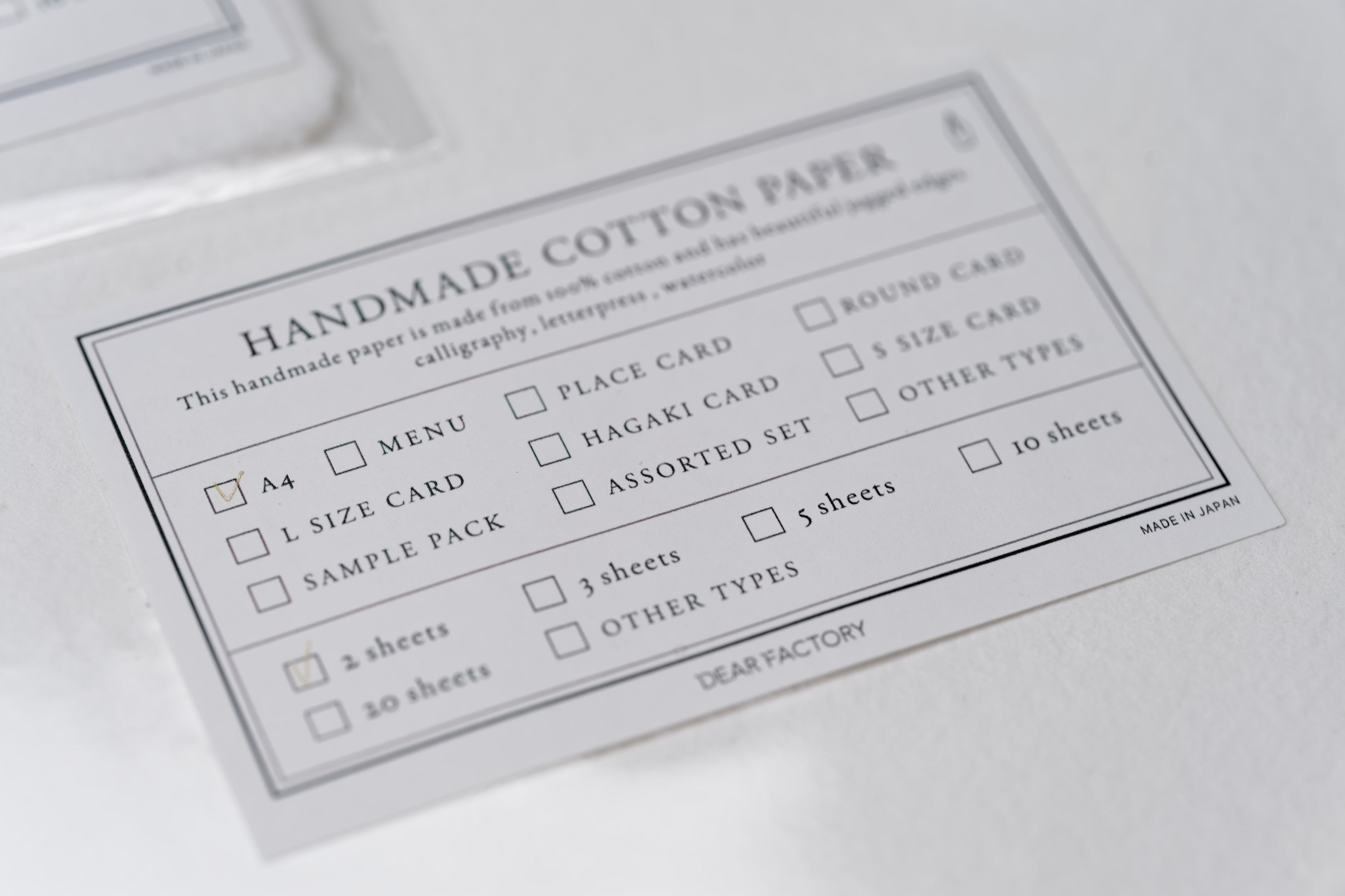 Handmade Cotton Watercolor Paper, A5 Slim, Two Sheets