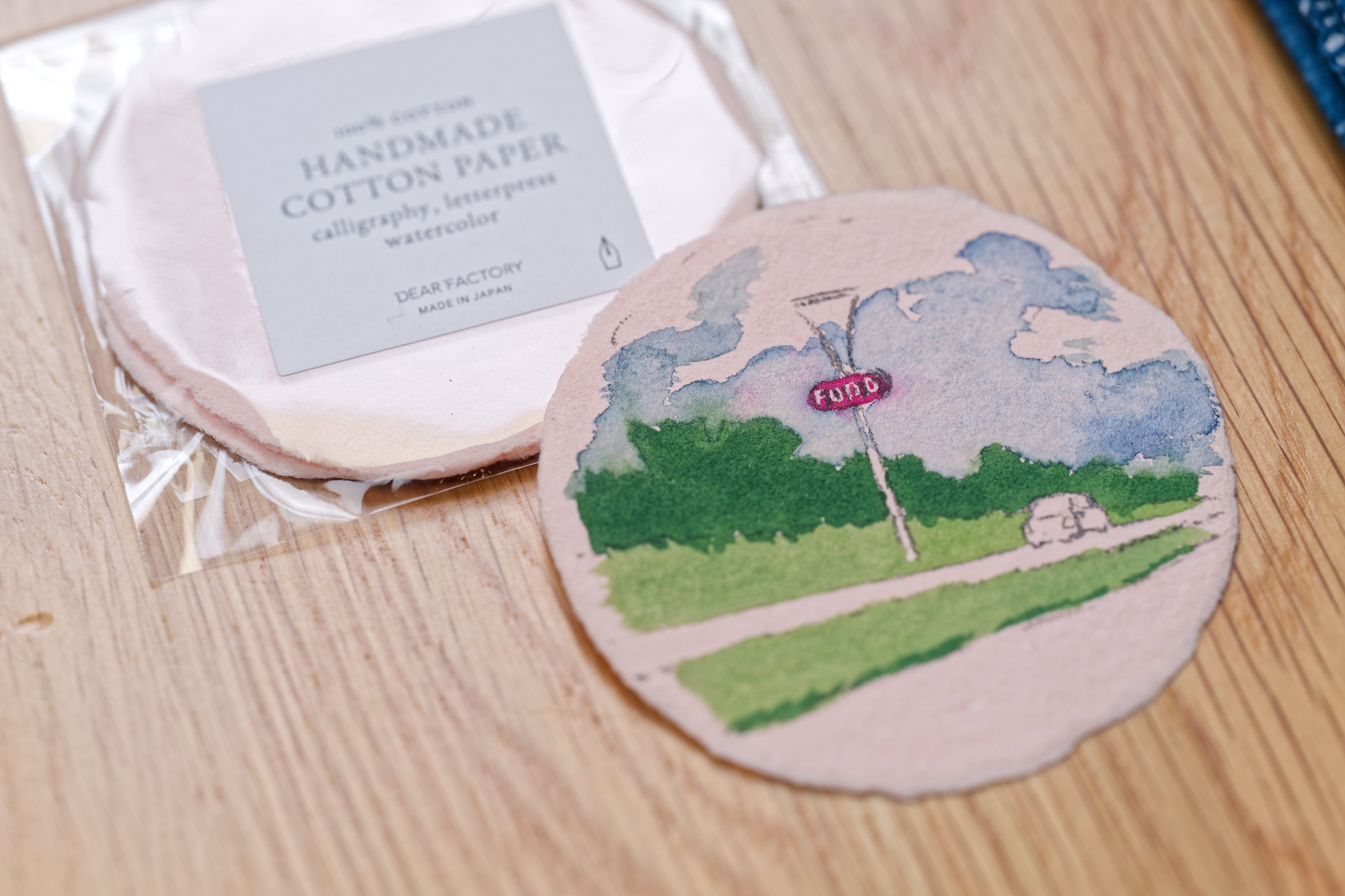 Handmade Cotton Watercolor Paper, 2.5" Circles, Set of 3