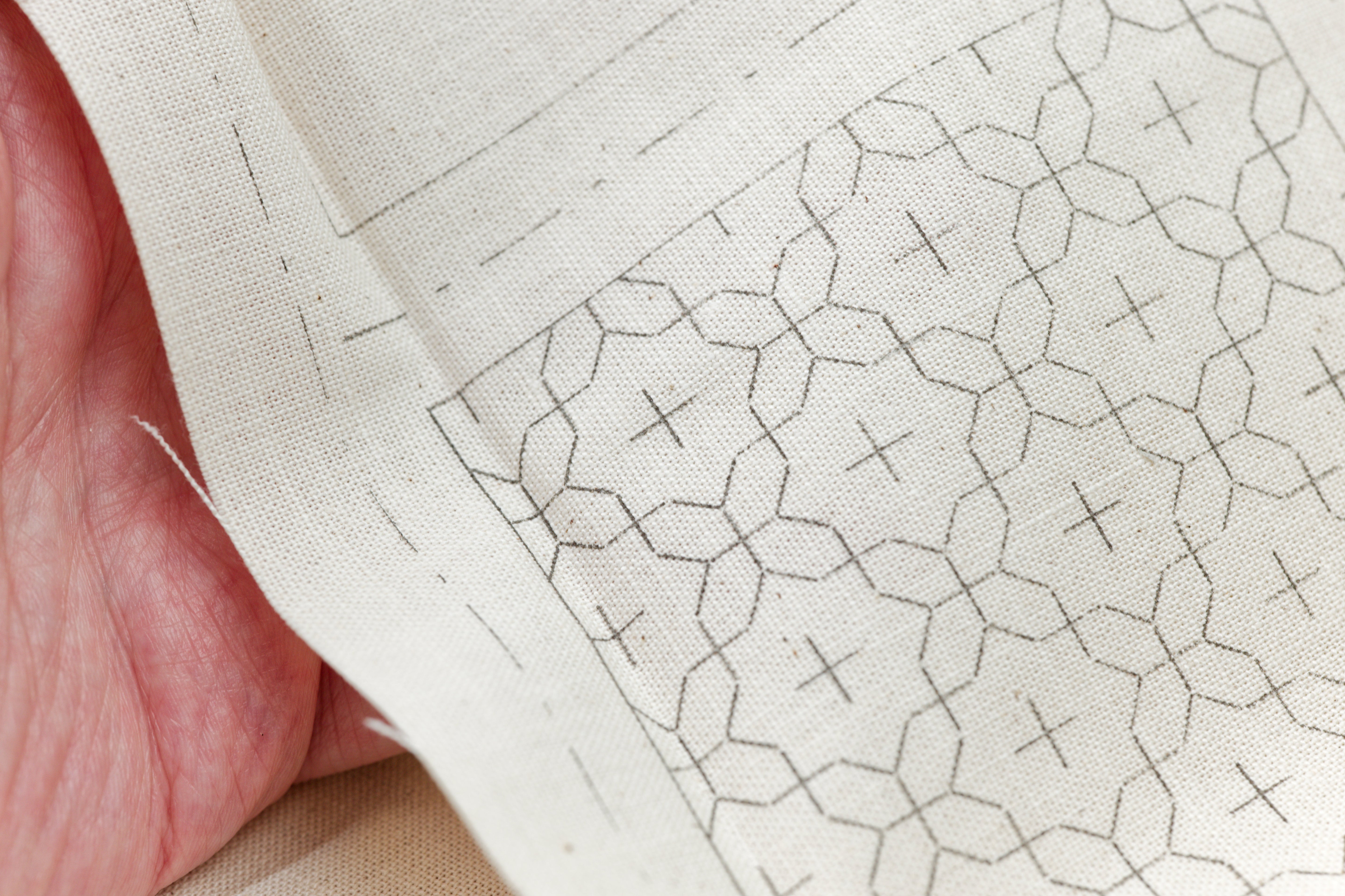 Sashiko Fabric, Four Mini Samplers, Flax Beige