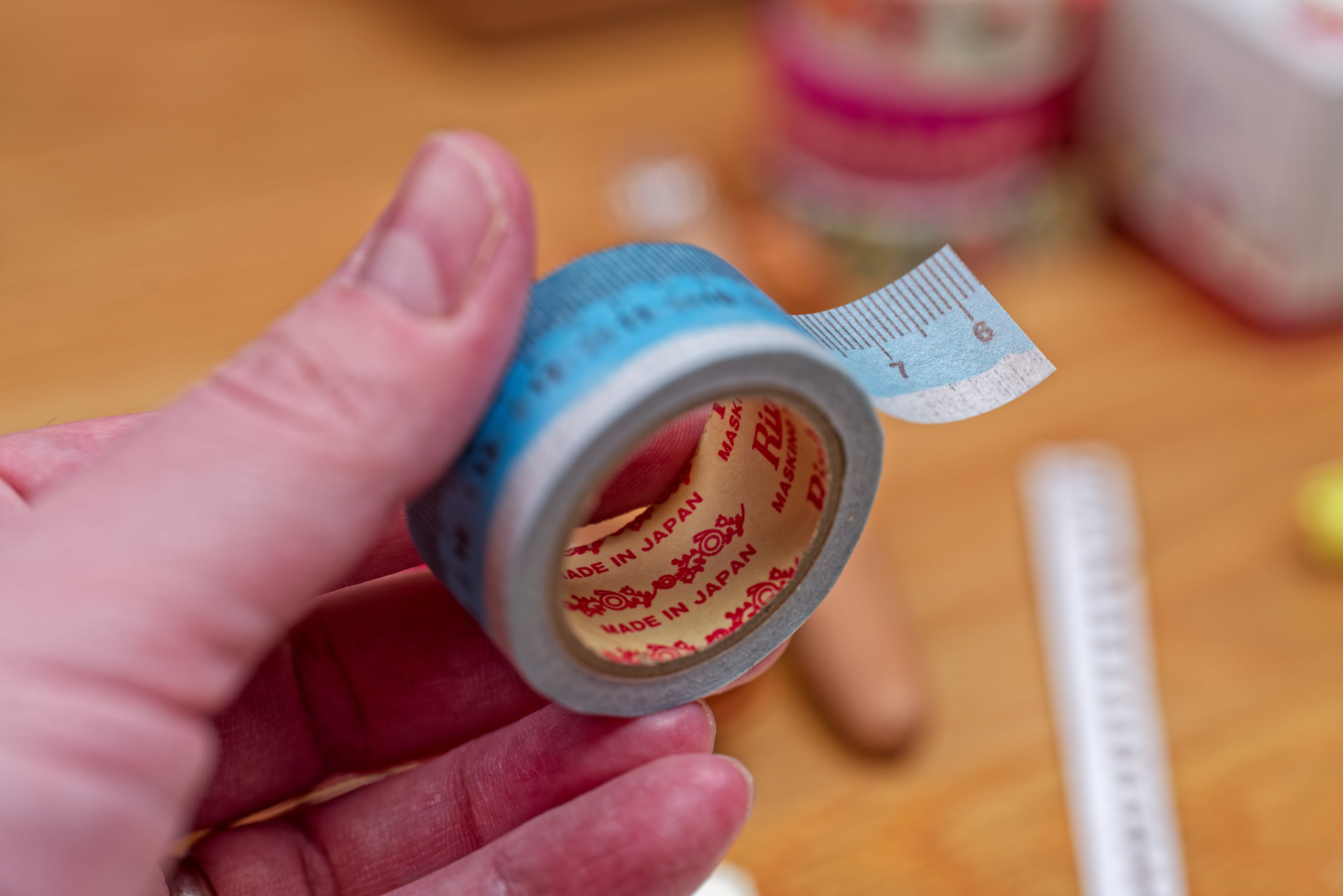 Centimeter Washi Tape, Blue/Grey