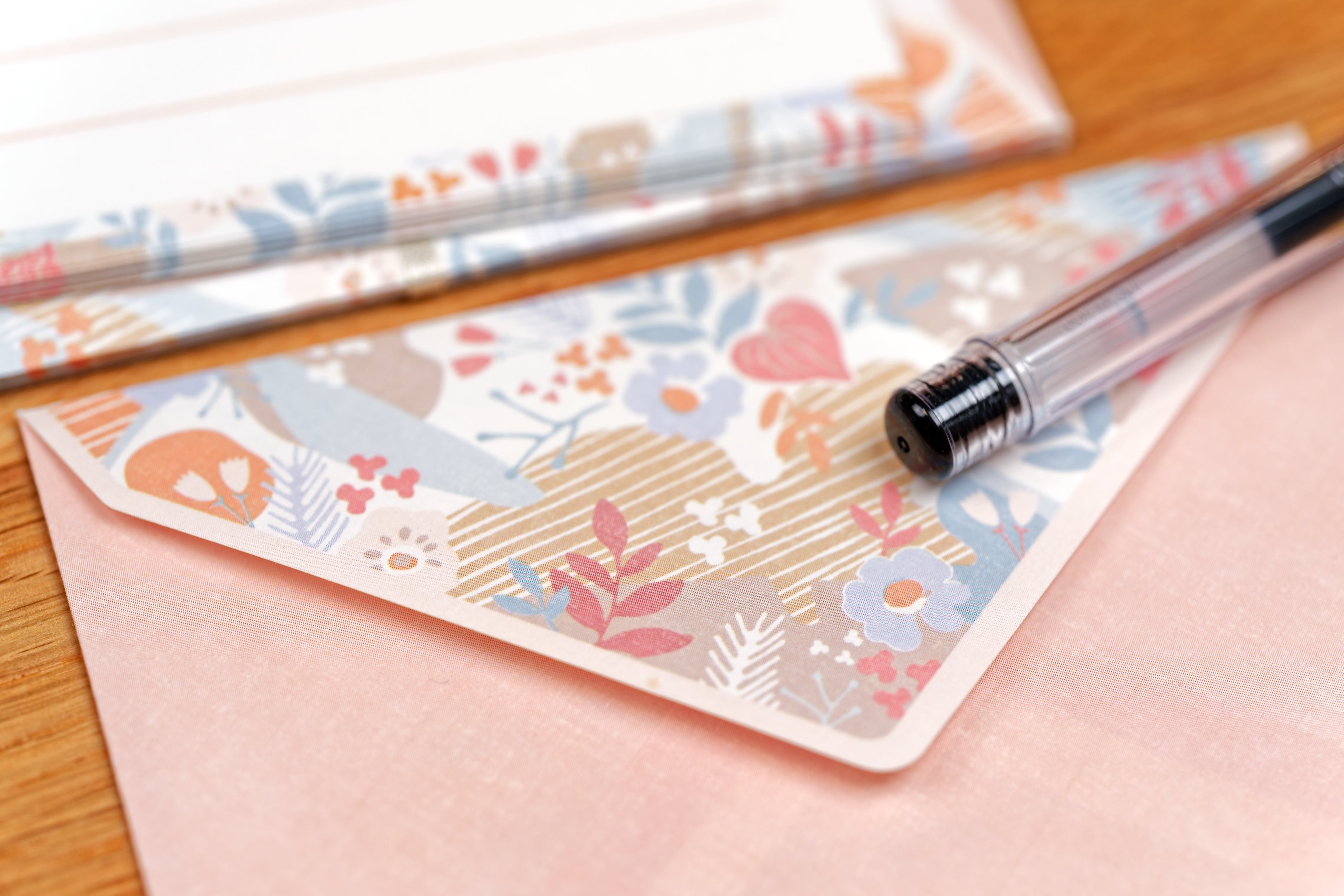 Botanical Note + Envelope Set, Peach