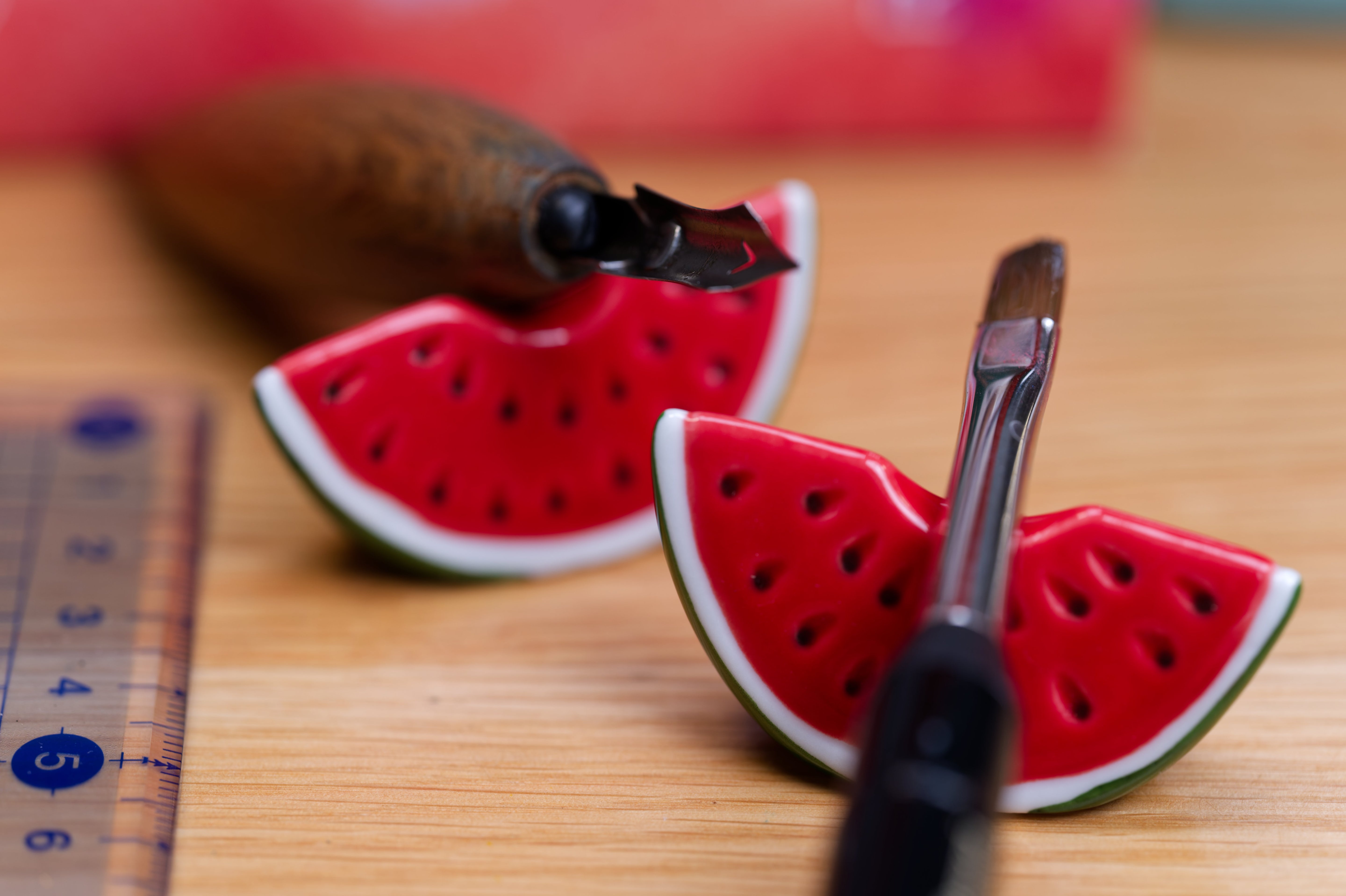 Porcelain Watermelon Brush Rest