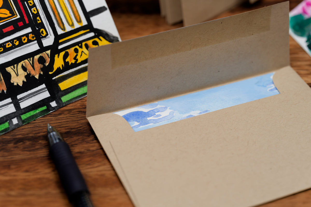 Watercolor Greeting Cards (6 Cards + 6 Envelopes)