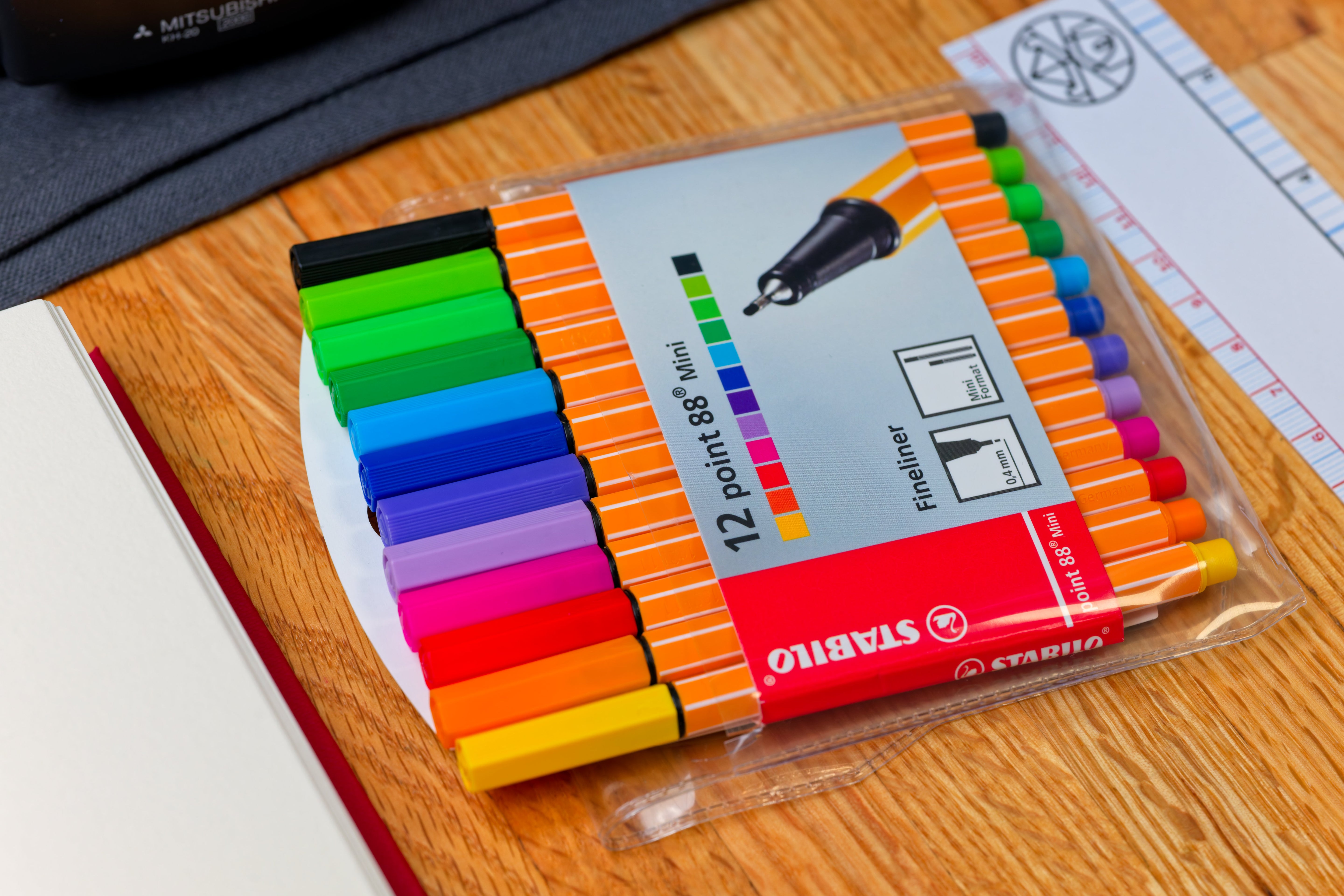 Point 88 Fineliner Pens, Mini Set of 12