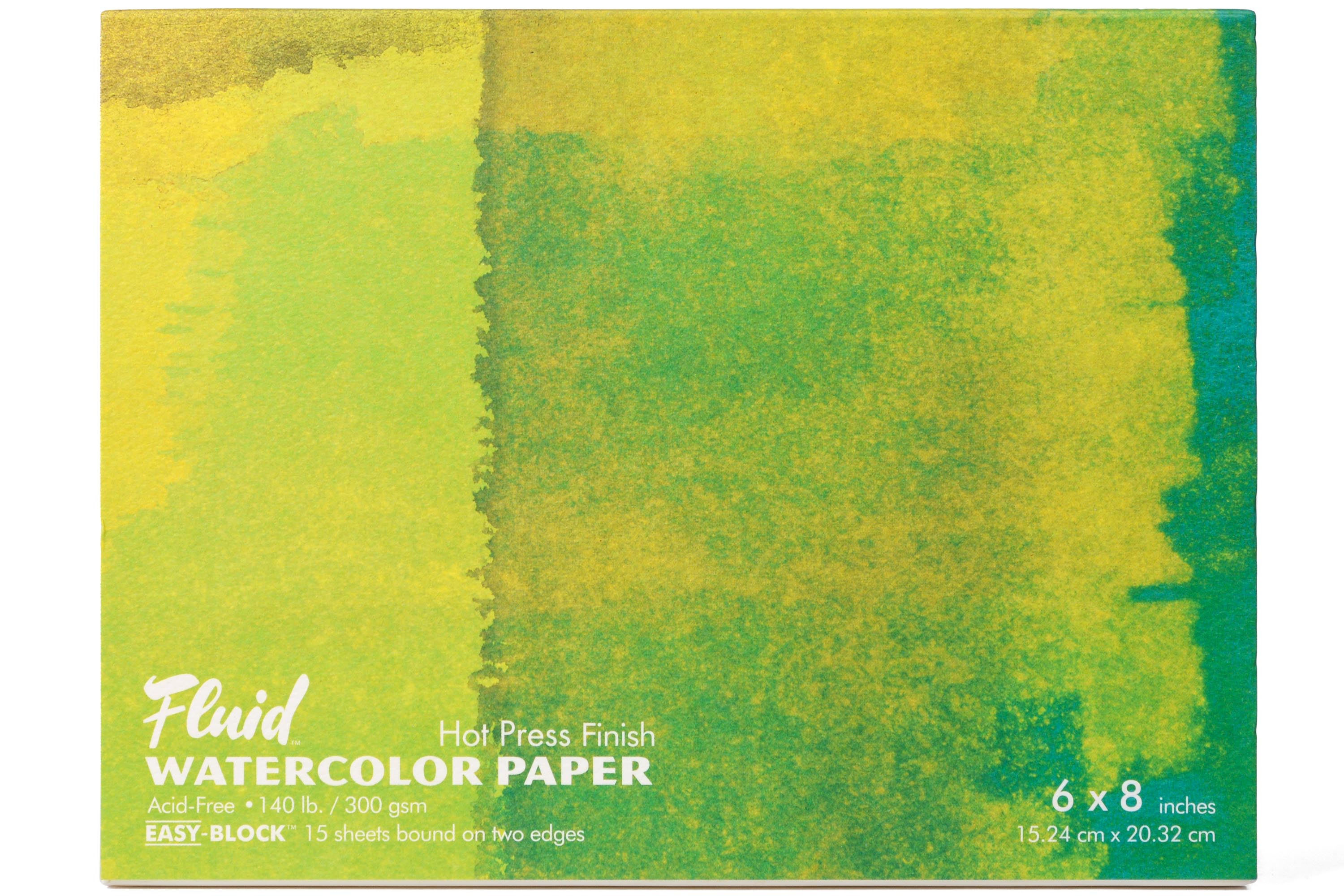 Global Art Fluid Watercolor Paper Block, Hot-Press, 4 x 6 15 Sheets/Pad 