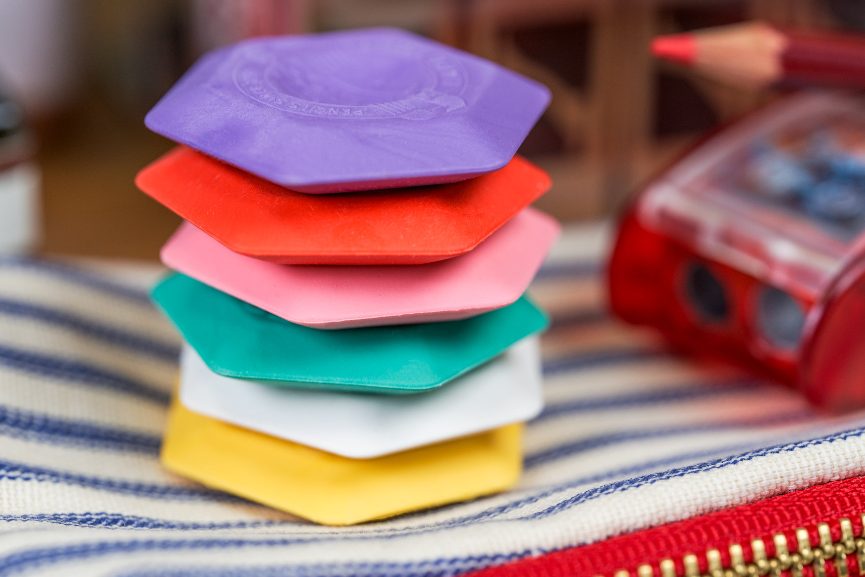 Slim Hexagon Eraser, Random Color