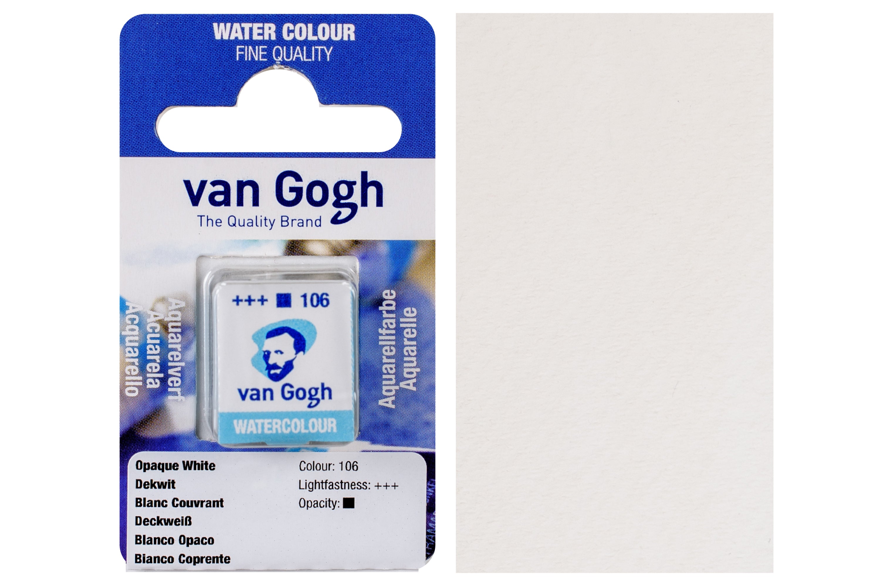 Van Gogh Watercolor Half Pan, #106 Opaque White