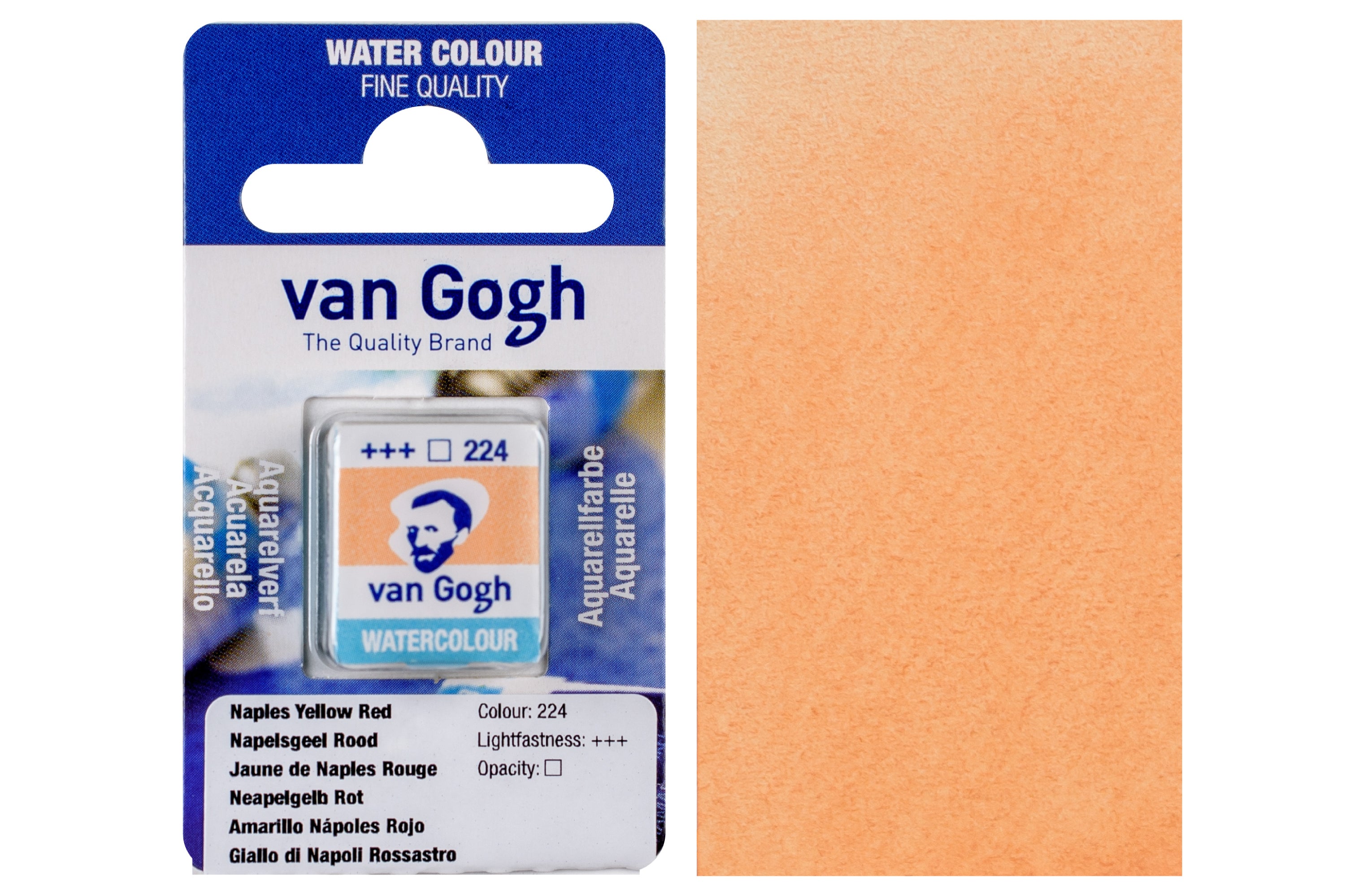 Van Gogh Watercolor Half Pan, #224 Naples Yellow Red