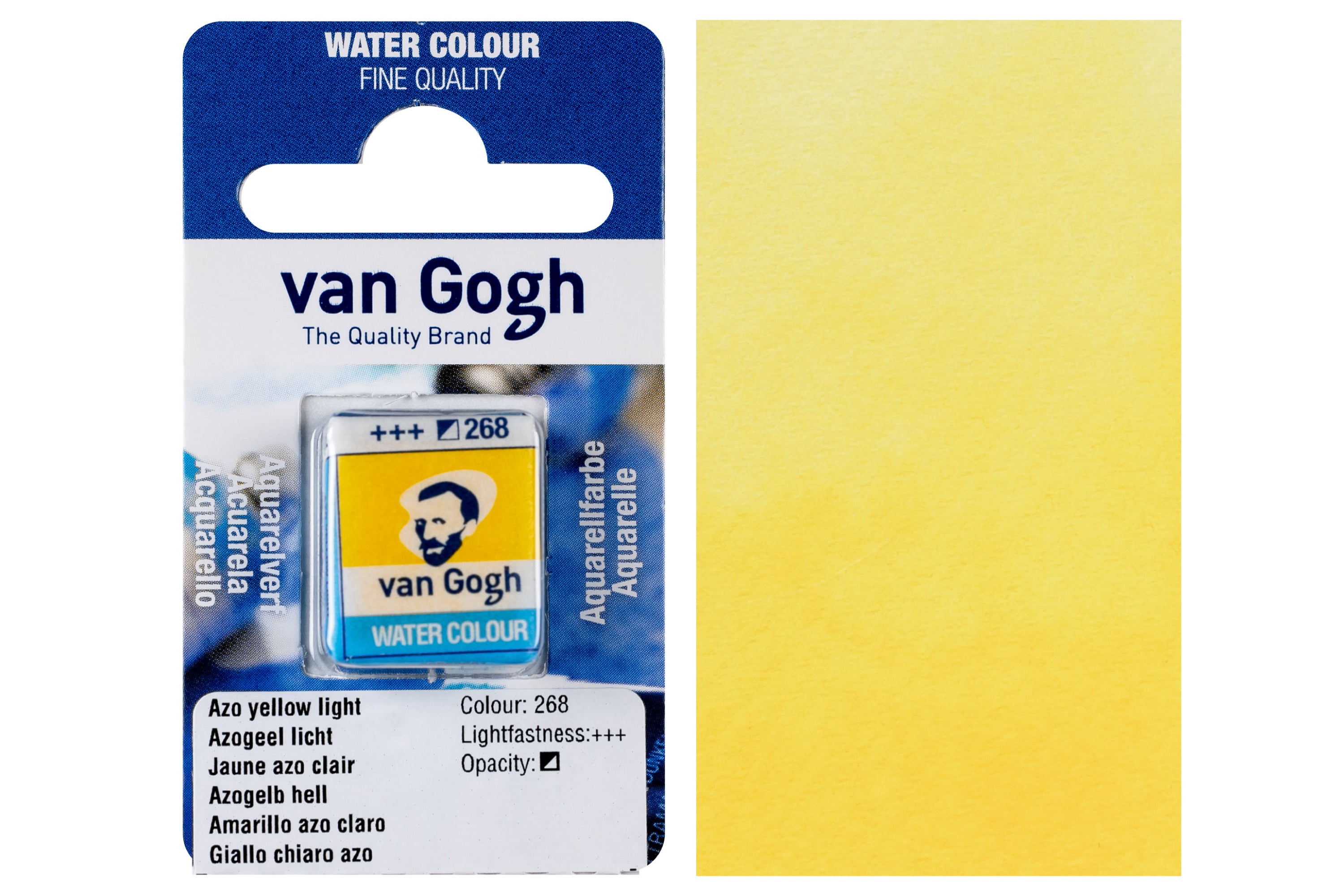 Van Gogh Watercolor Half Pan, #268 Azo Yellow Light