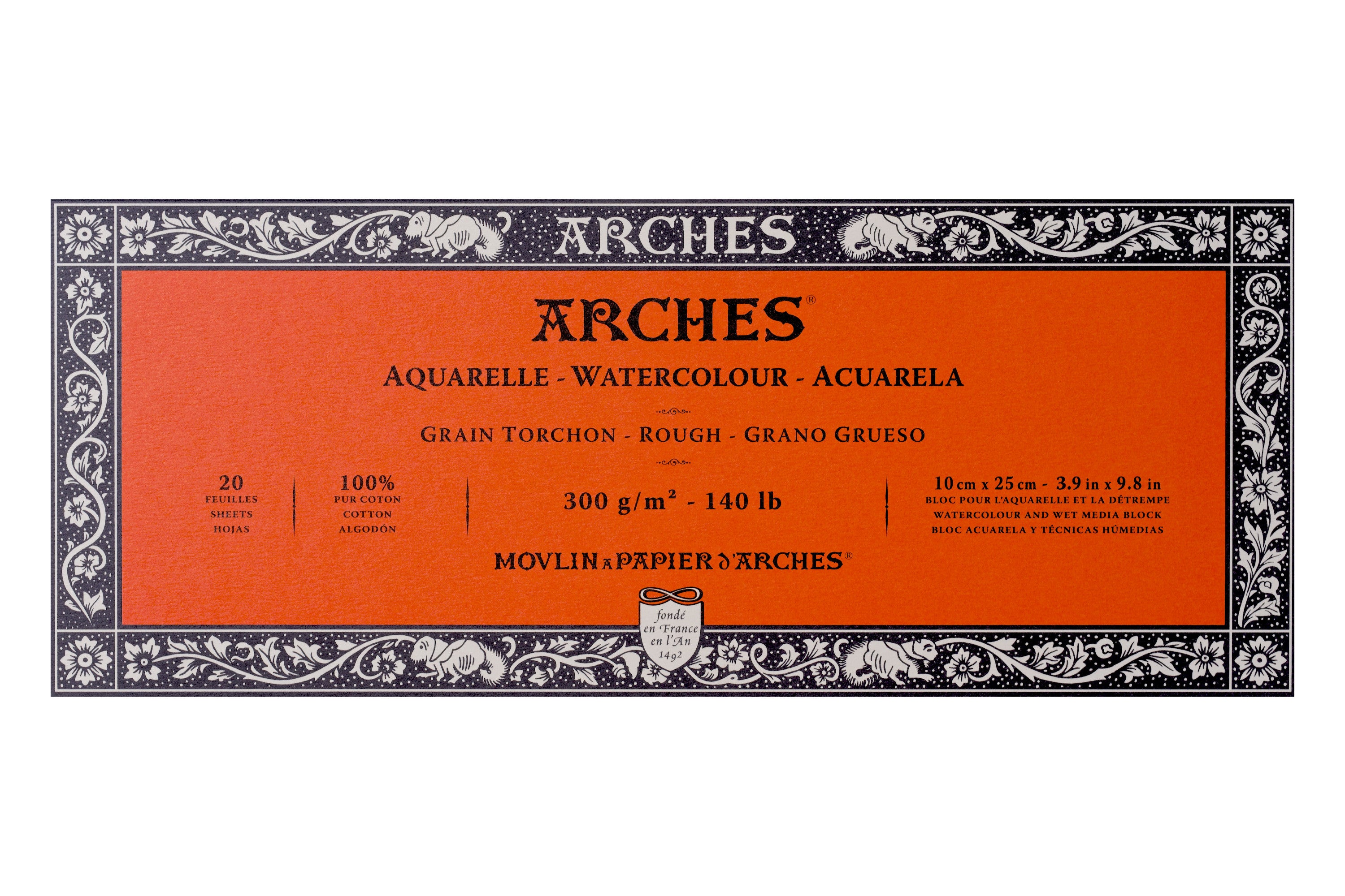 Arches Watercolor Paper Block, Rough, 3.9" x 9.8"