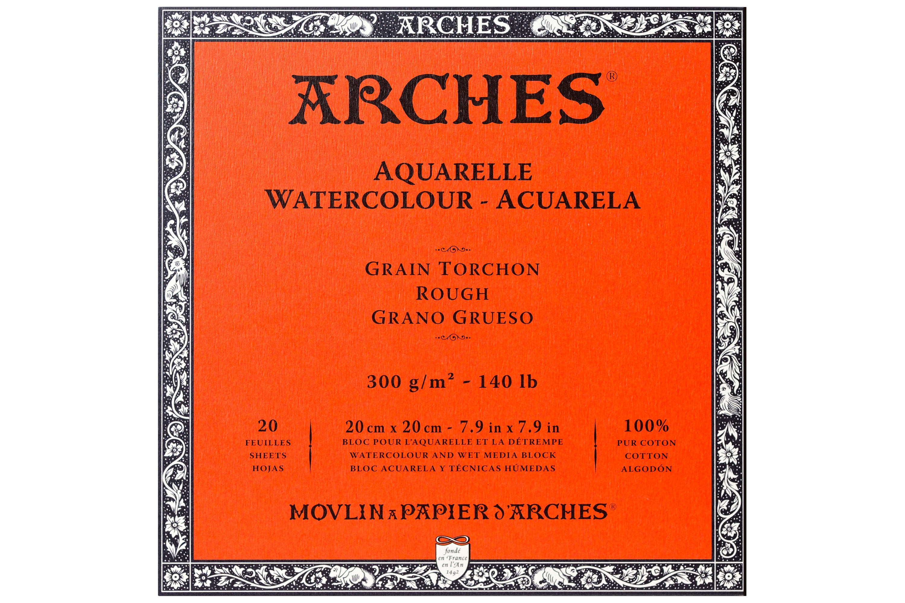 Arches Watercolor Paper Block, Rough, 7.9" Square