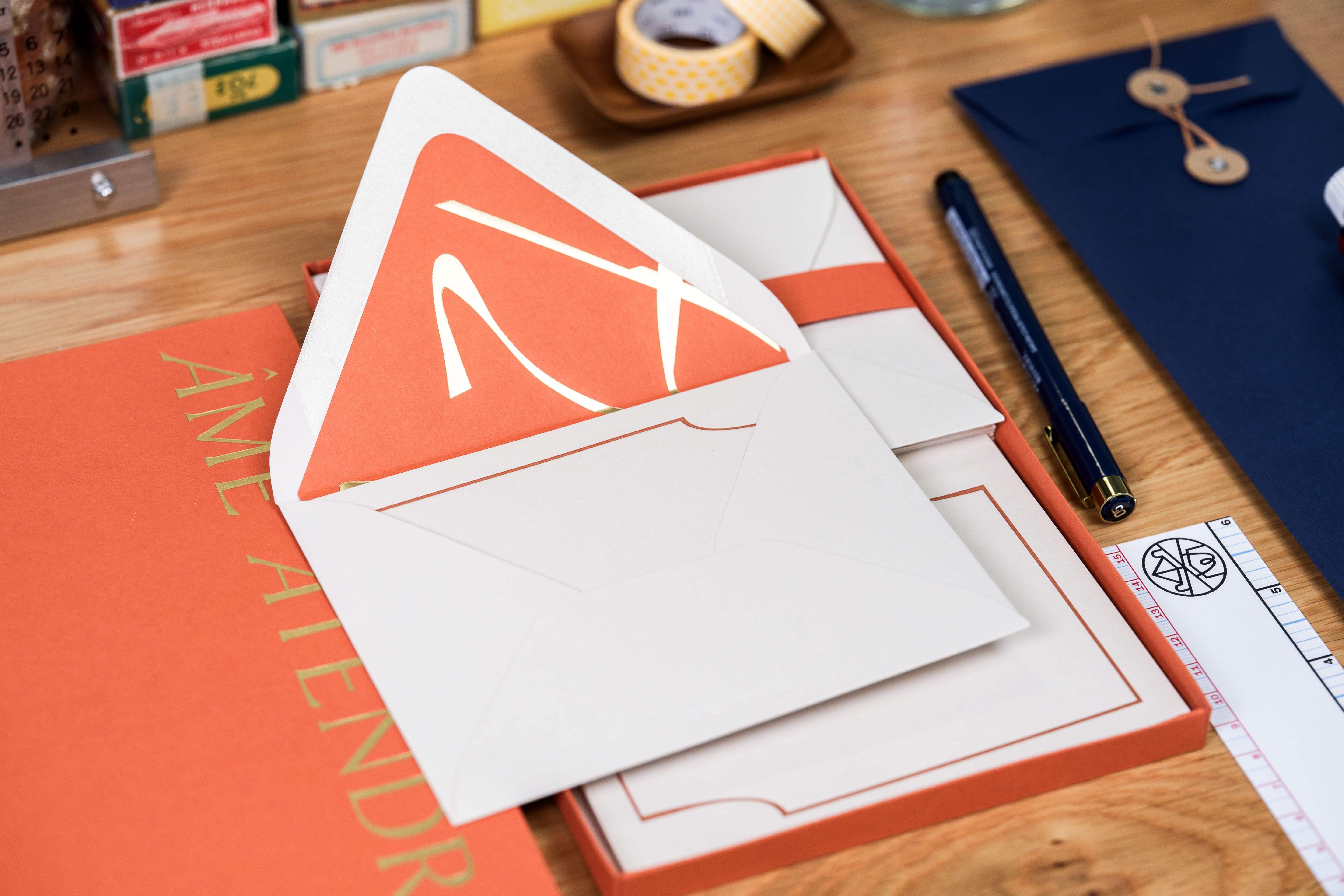 Handmade Stationery Set, Persimmon