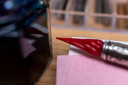 Murano Glass Pen with Feather Quill, Red