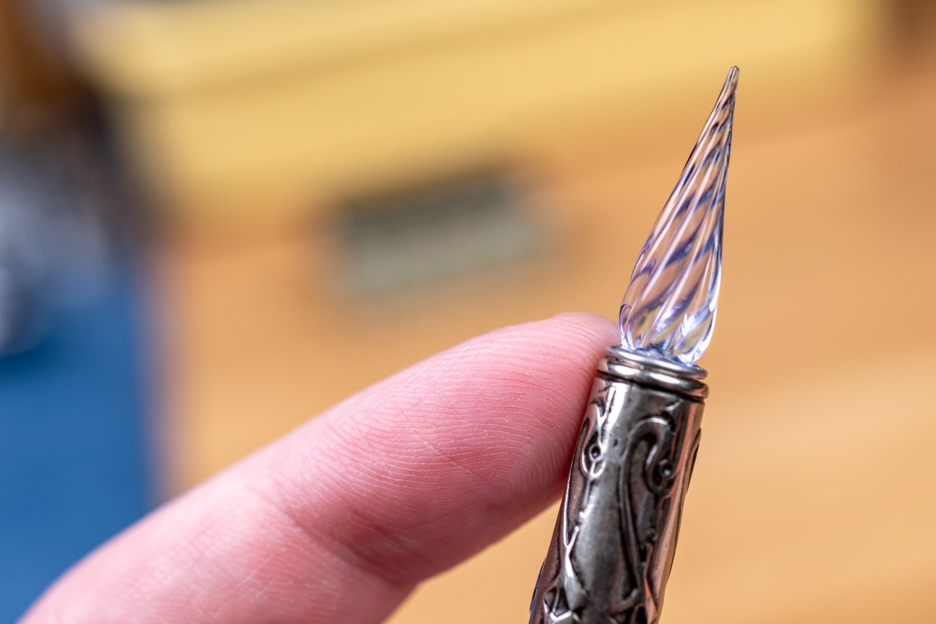 Murano Pale Blue Glass Pen Set