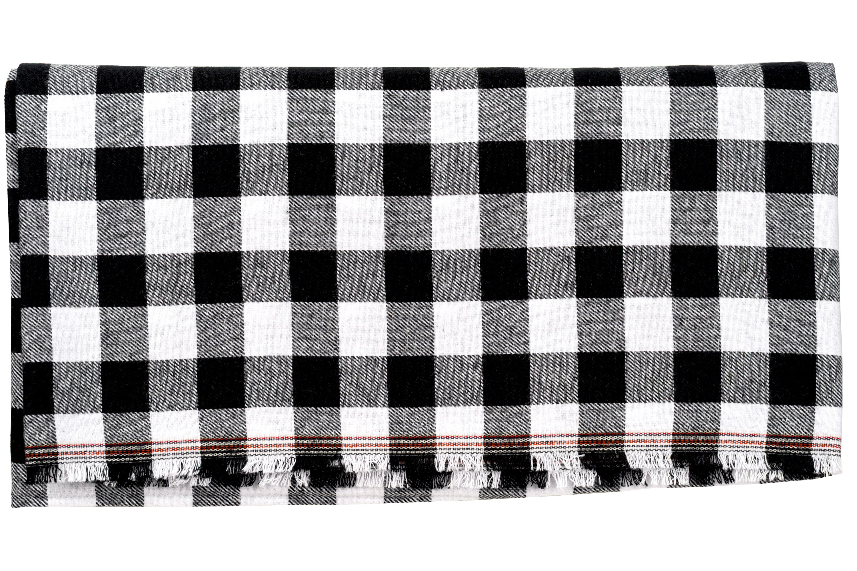 Yarn-Dyed Cotton Flannel, Black Buffalo Check