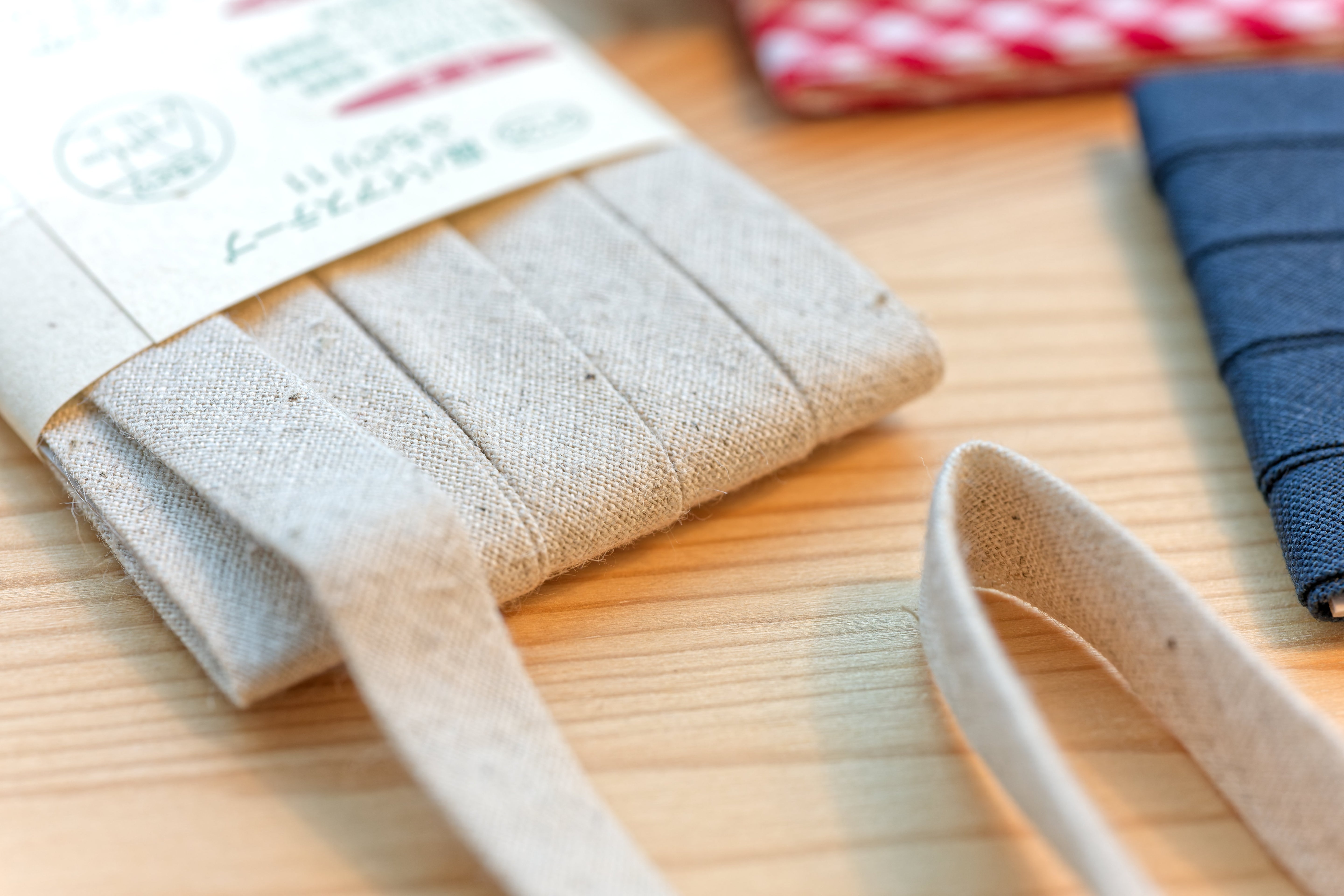 Linen-Blend Bias Tape, Navy Blue