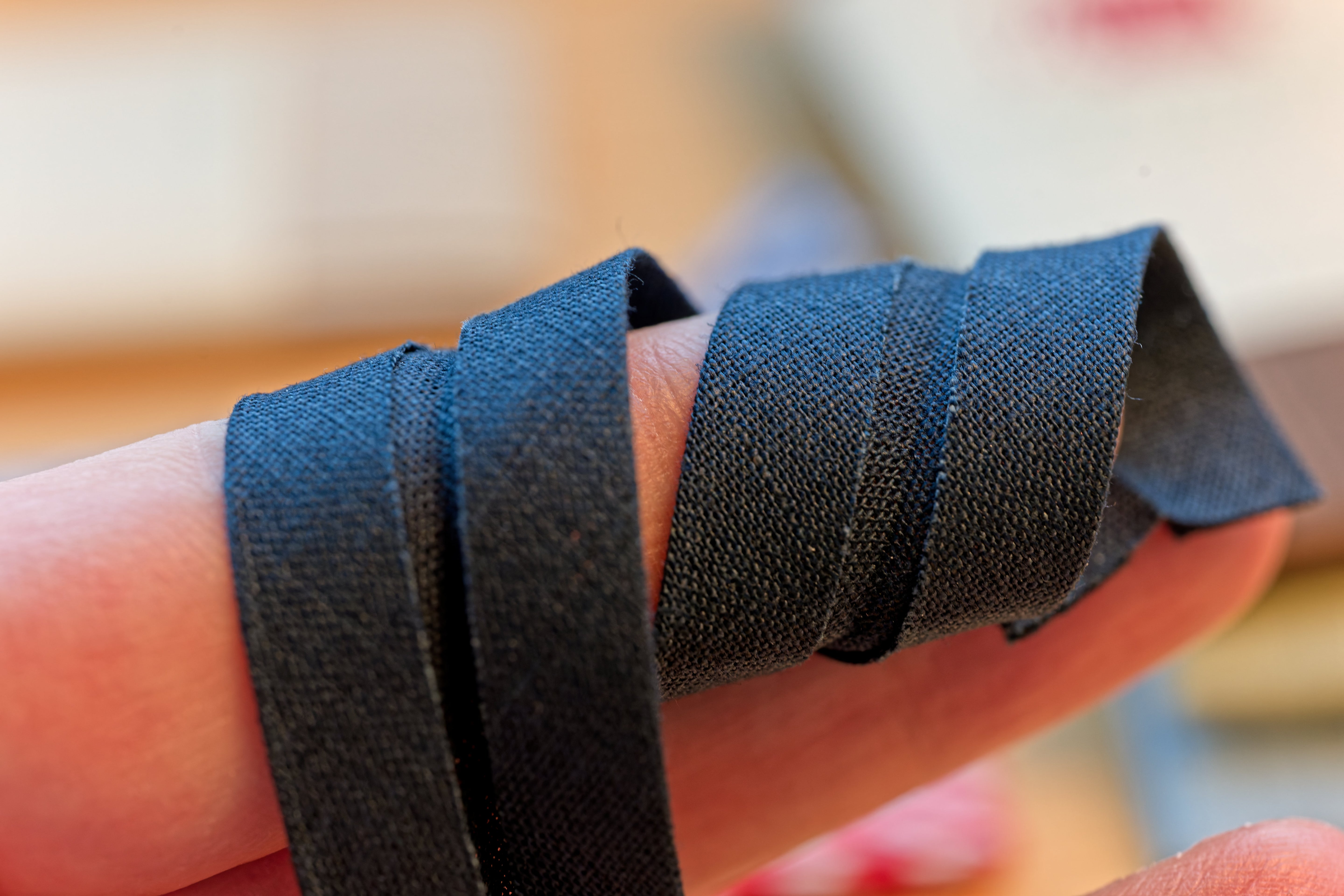 Linen-Blend Bias Tape, Navy Blue