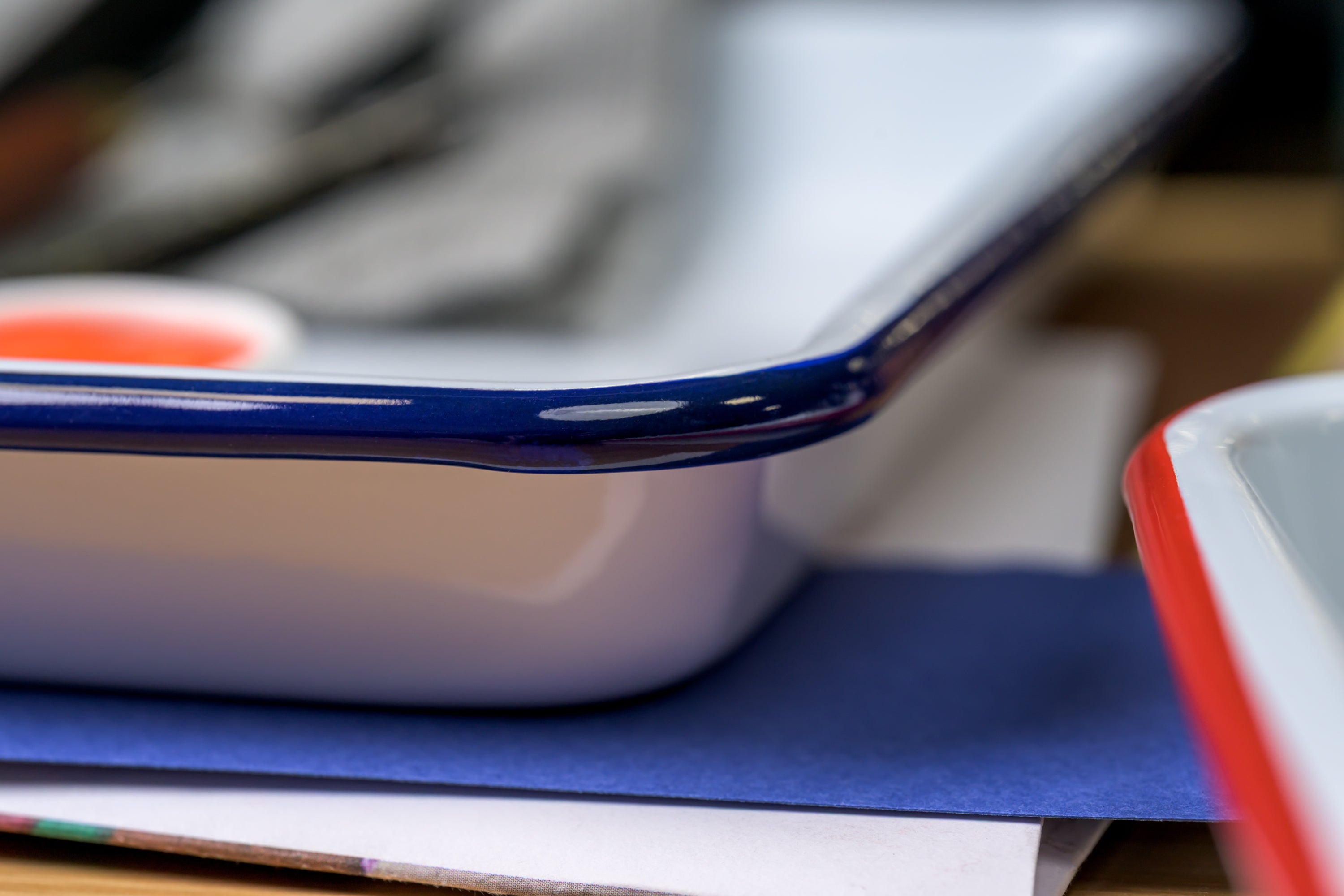 Enameled Steel Butcher Tray, 9" x 11"