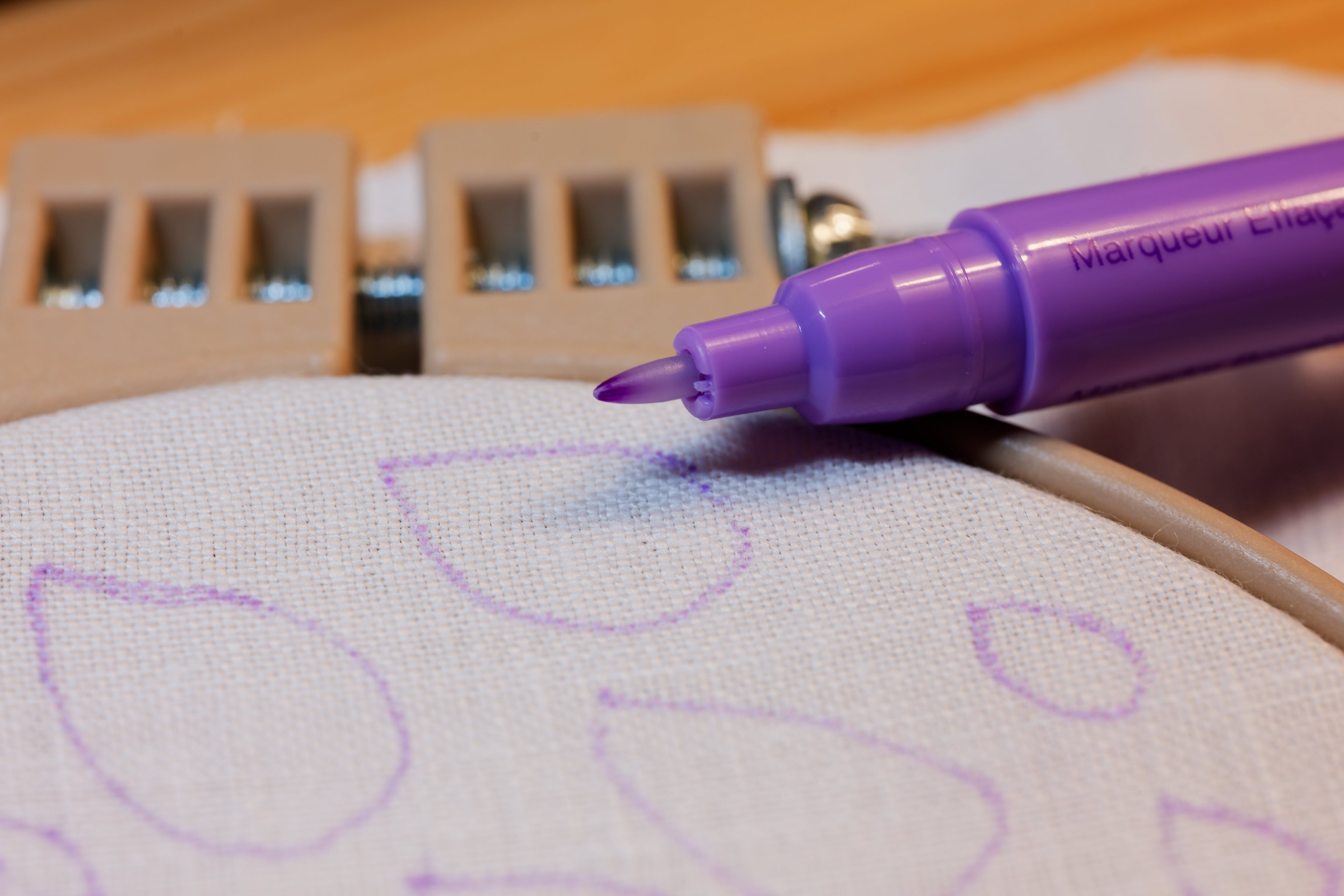 Purple Fabric Pen with Eraser