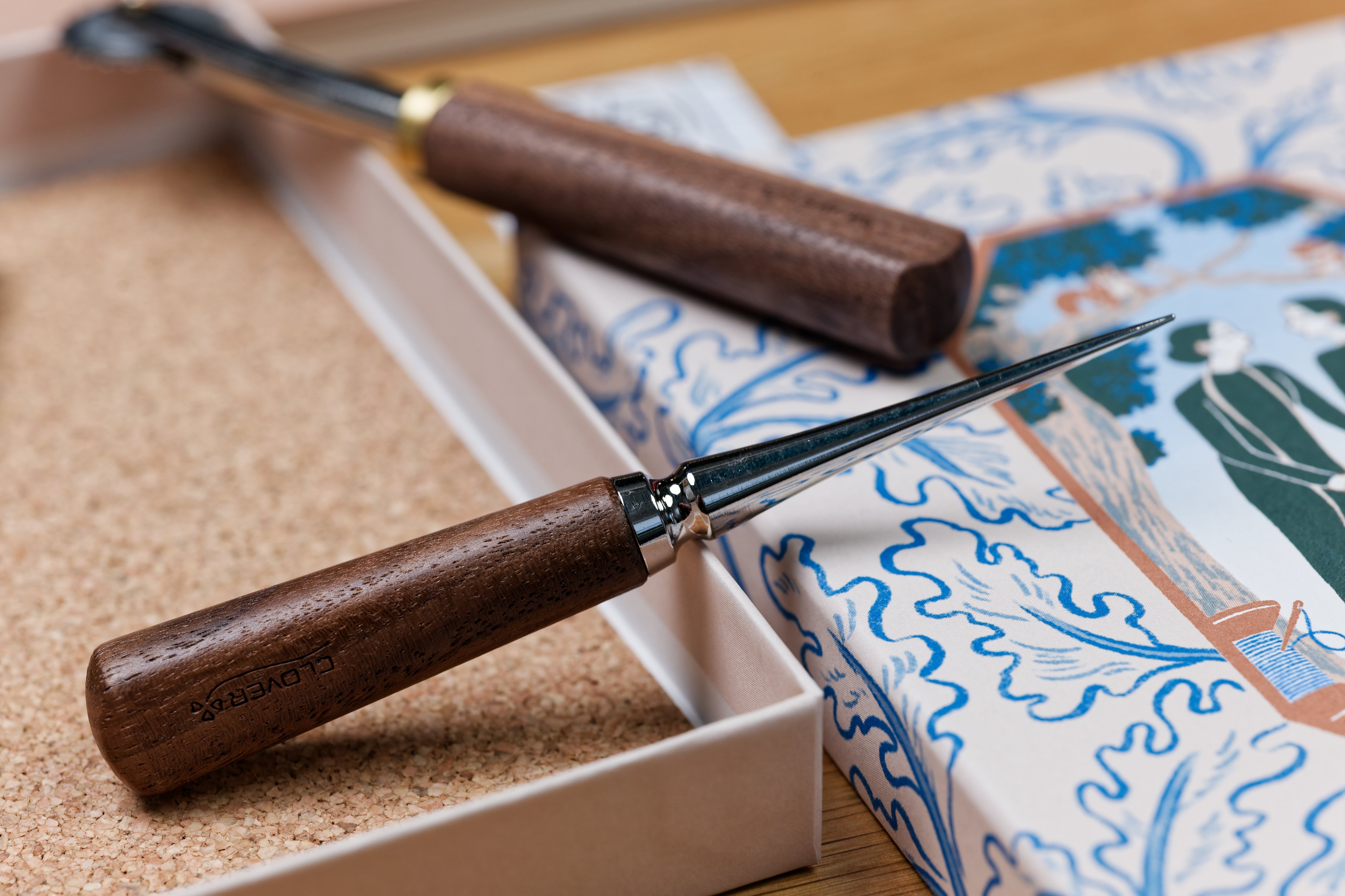 Premium Walnut Sewing Tools, Set of 4