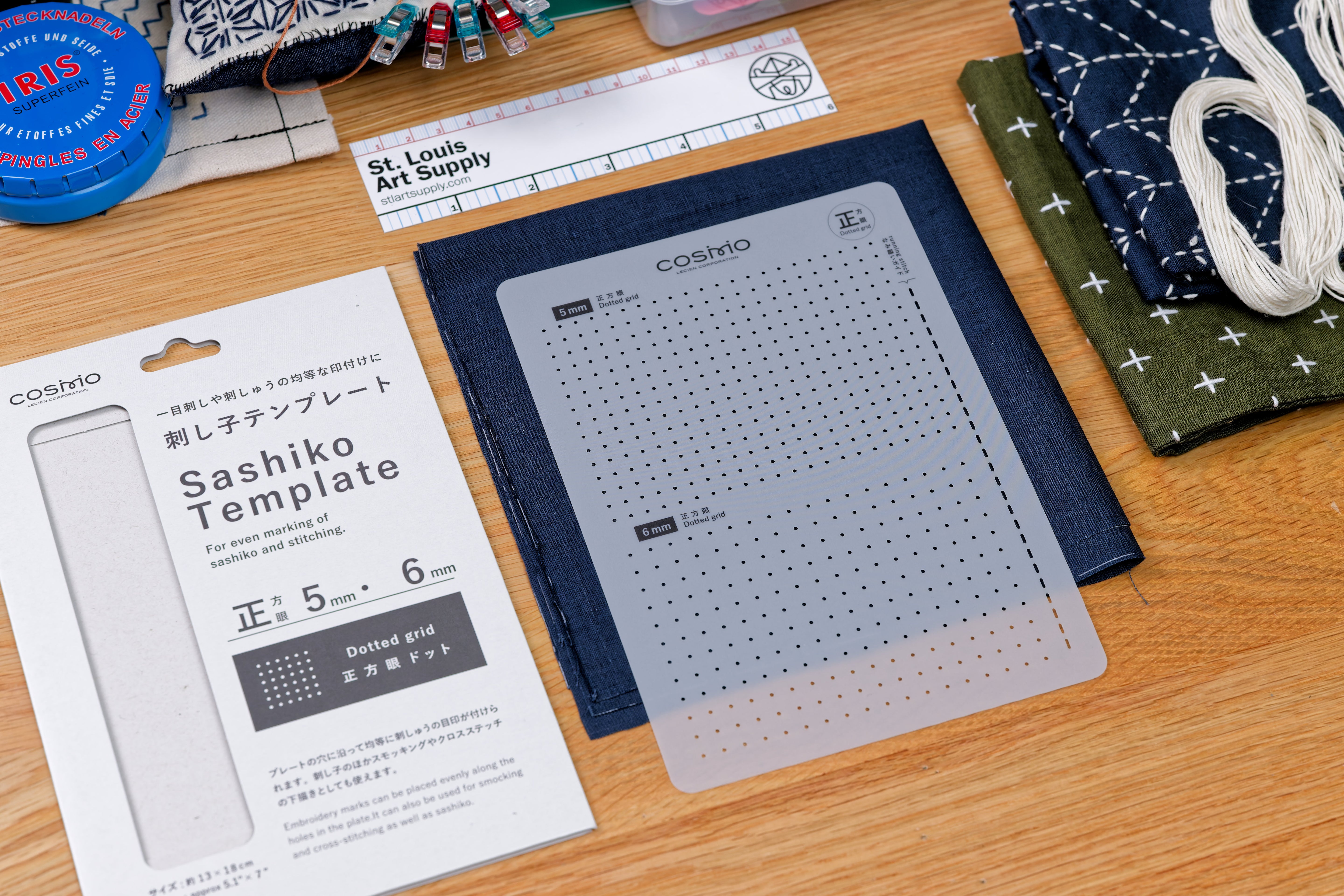 Sashiko Dot Grid Template