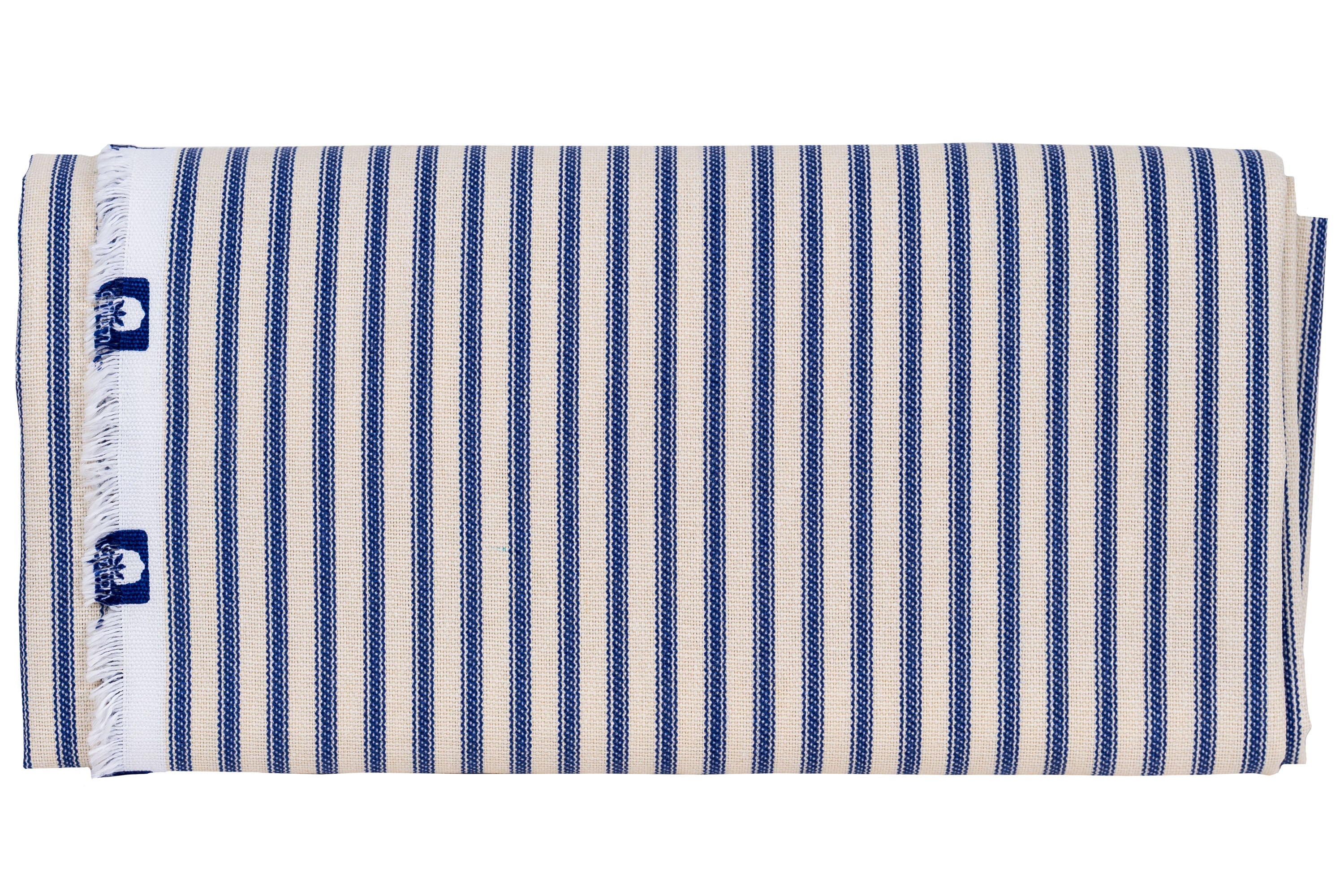 Cotton Ticking By The Yard, Blue Stripe