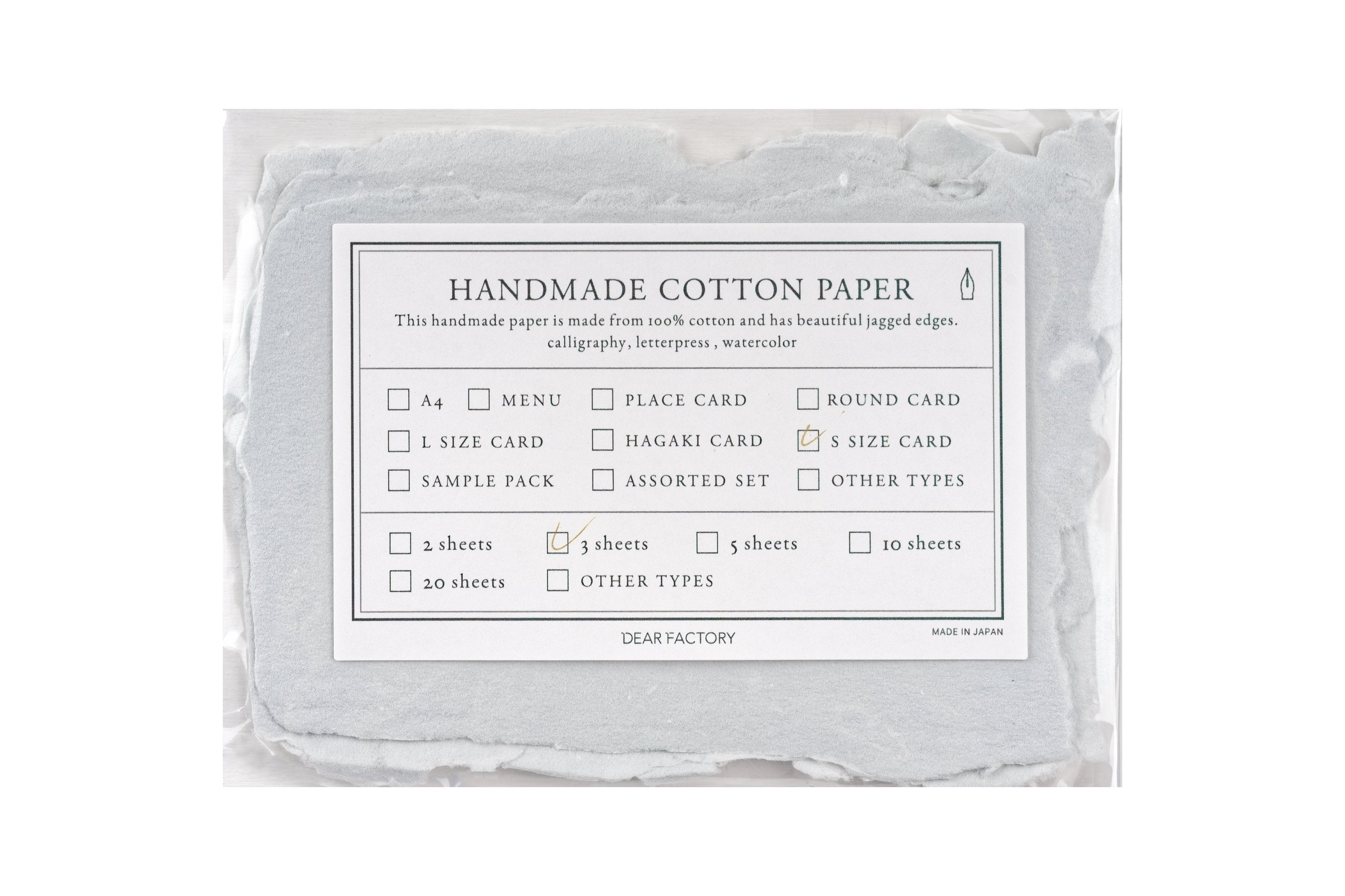 Handmade Cotton Watercolor Paper, Mini Cards, Set of 3